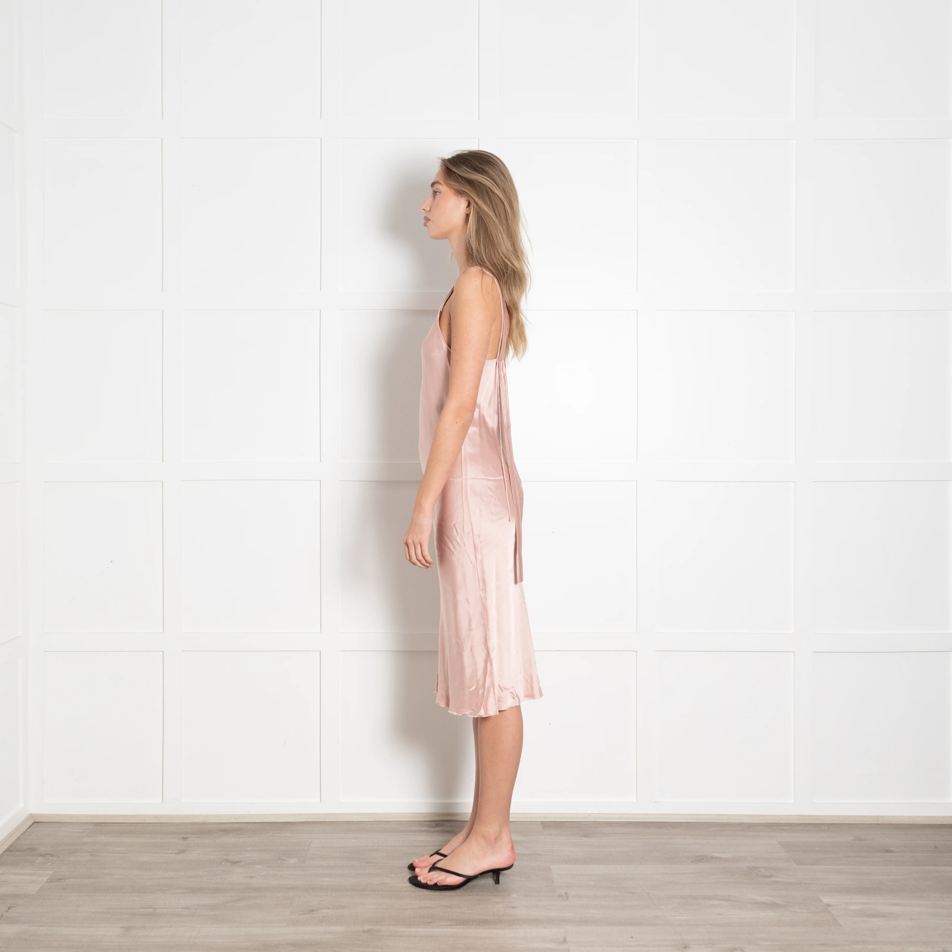 Helmut Lang Pink Silk Slip Dress - Image 4