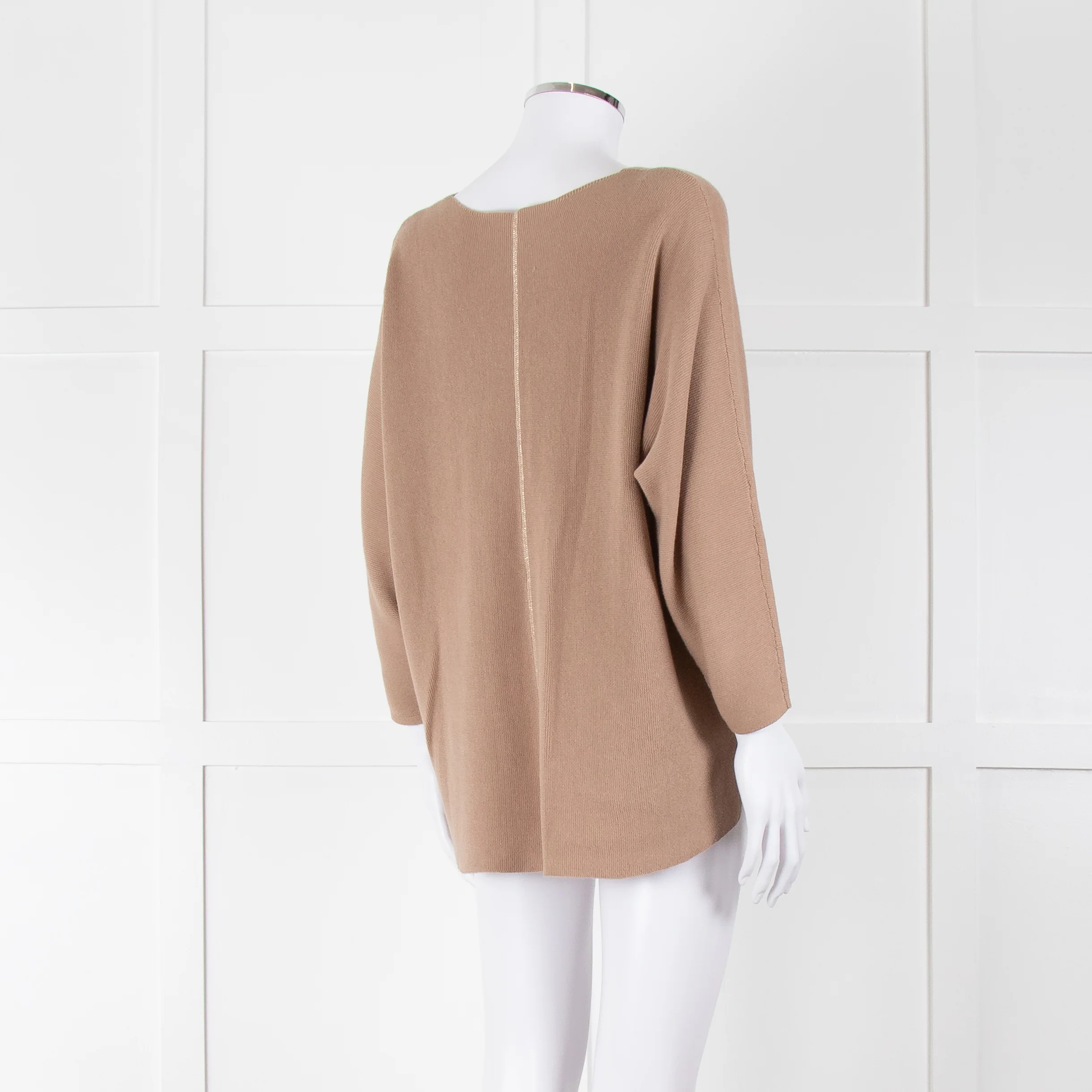 Henry Christ Brown Oversized Cotton Jumper With Gold Thread - Image 4