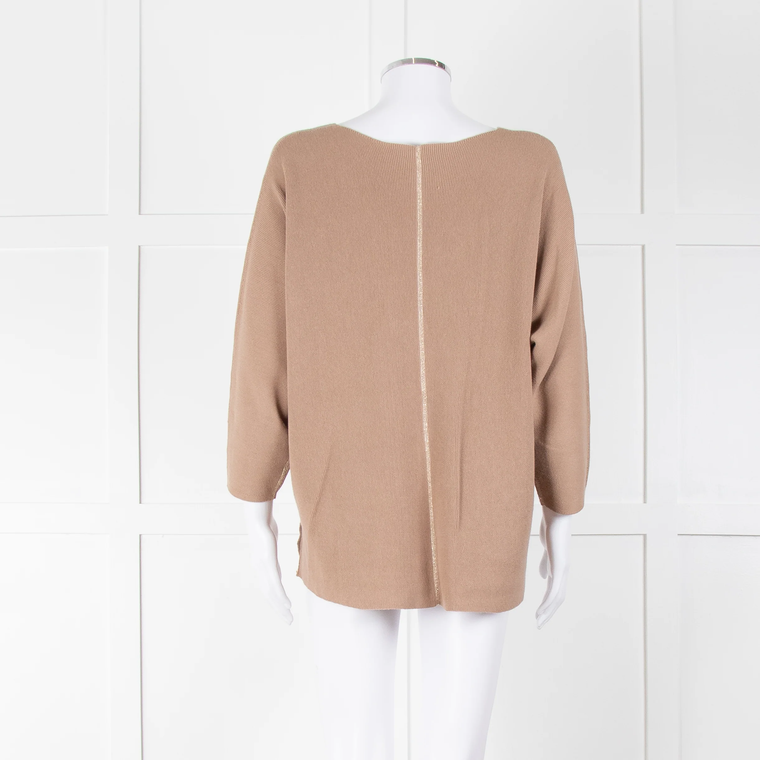 Henry Christ Brown Oversized Cotton Jumper With Gold Thread - Image 5