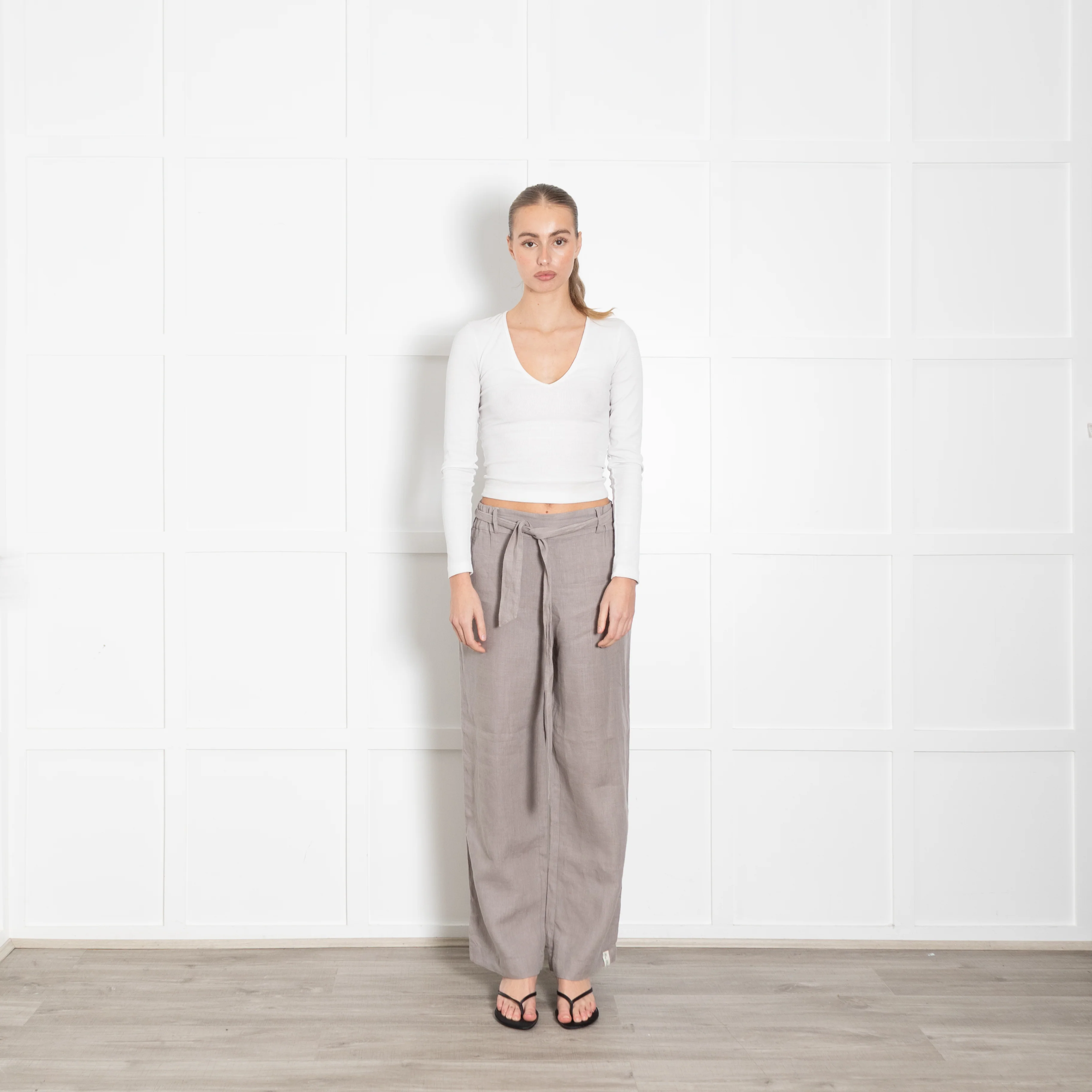 Henry Christ Grey Linen Trousers
