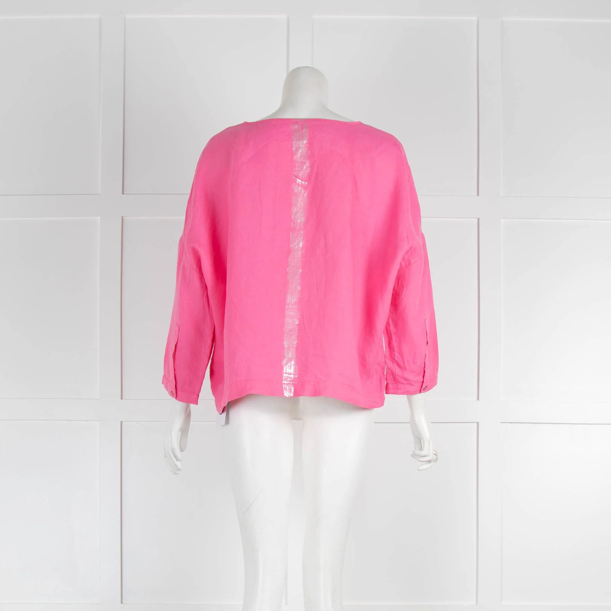 Henry Christ Pink Linen V Neck Shirt - Image 3