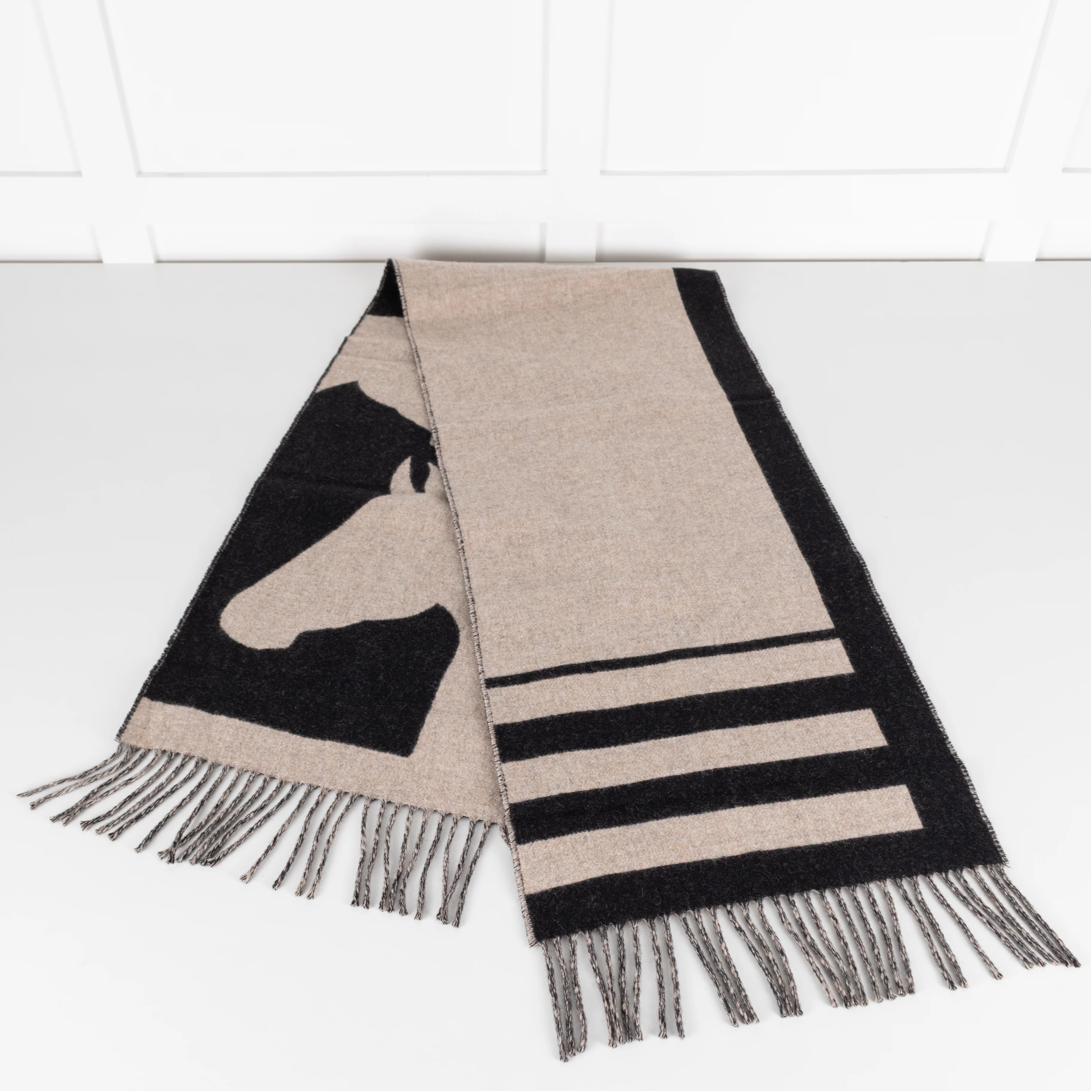 Hermes Beige Black Casaque Love Story Scarf - Image 5