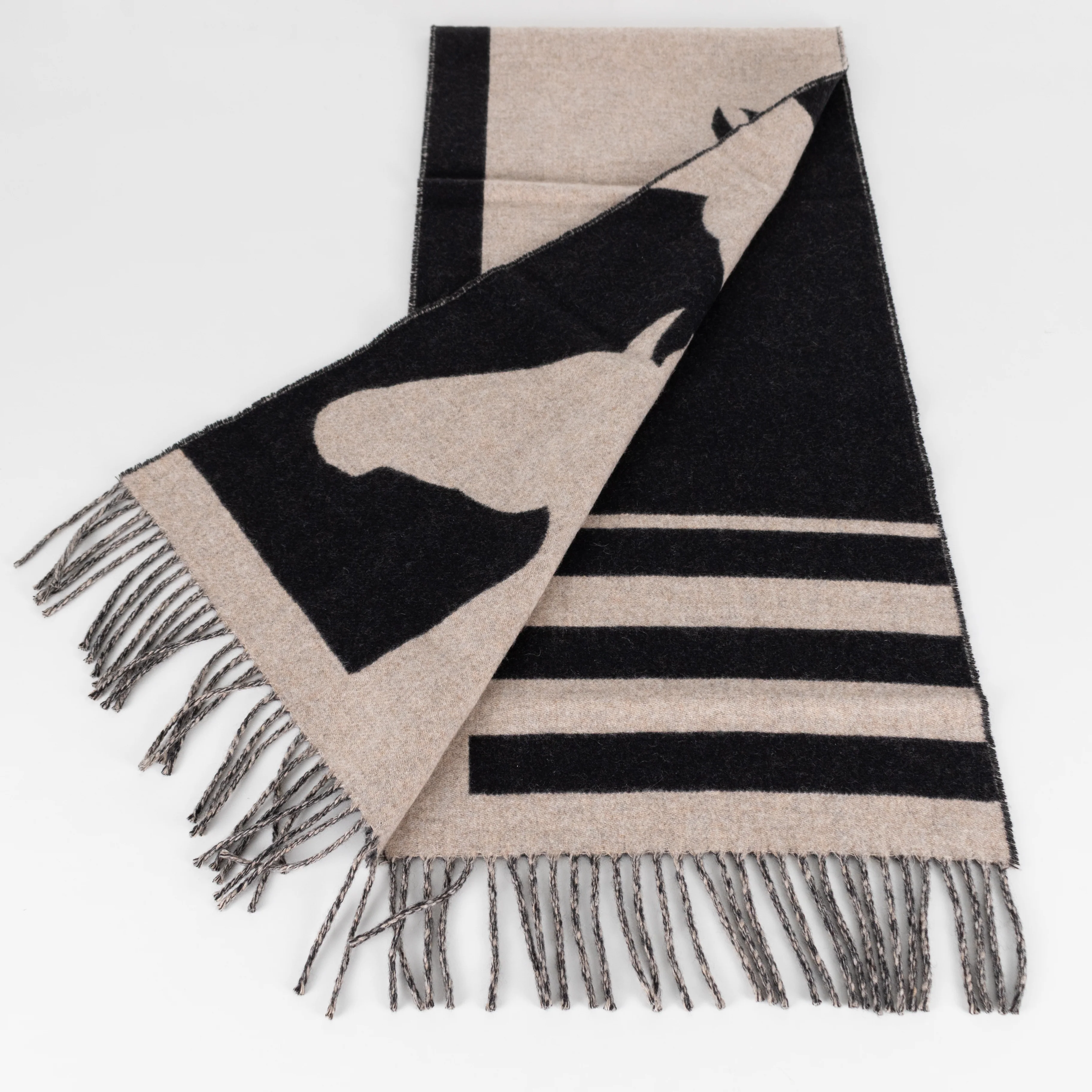 Hermes Beige Black Casaque Love Story Scarf - Image 9