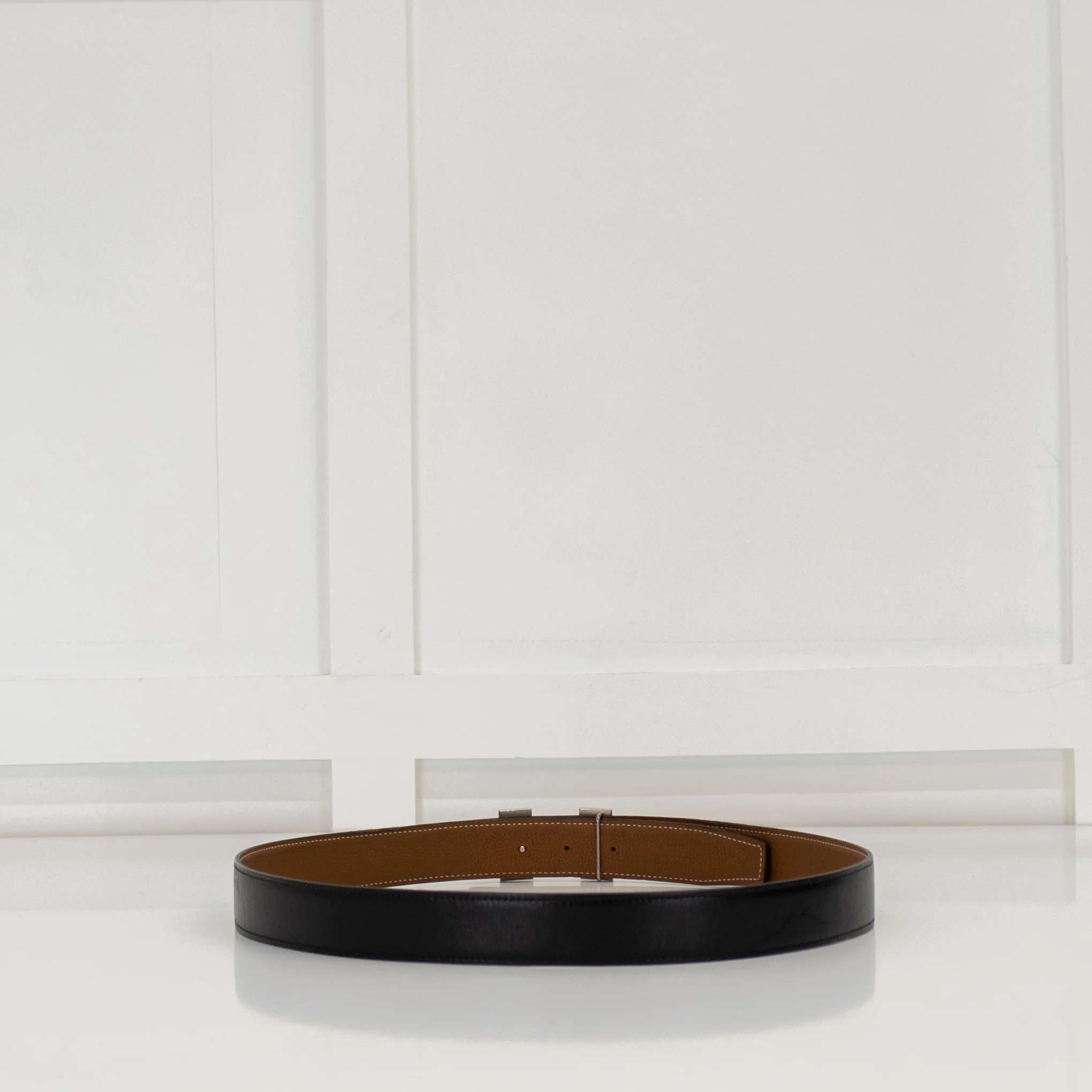 Hermes Black and Tan Reversible H Belt - Image 5