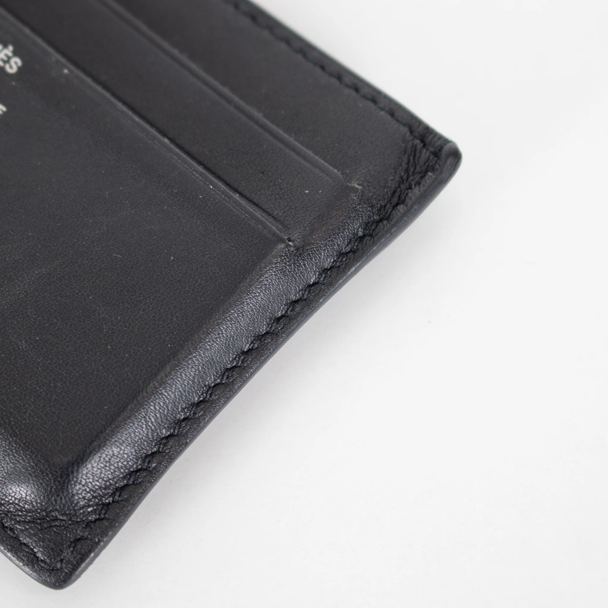 Hermes Black Leather Citizen Twill Card Holder - Image 5