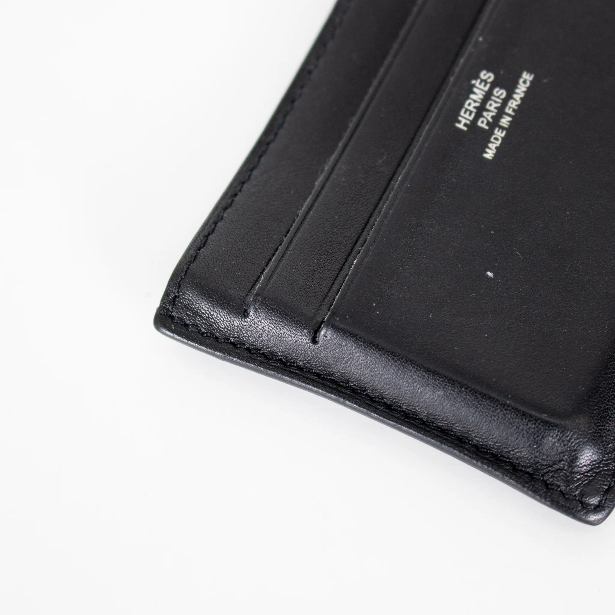 Hermes Black Leather Citizen Twill Card Holder - Image 6