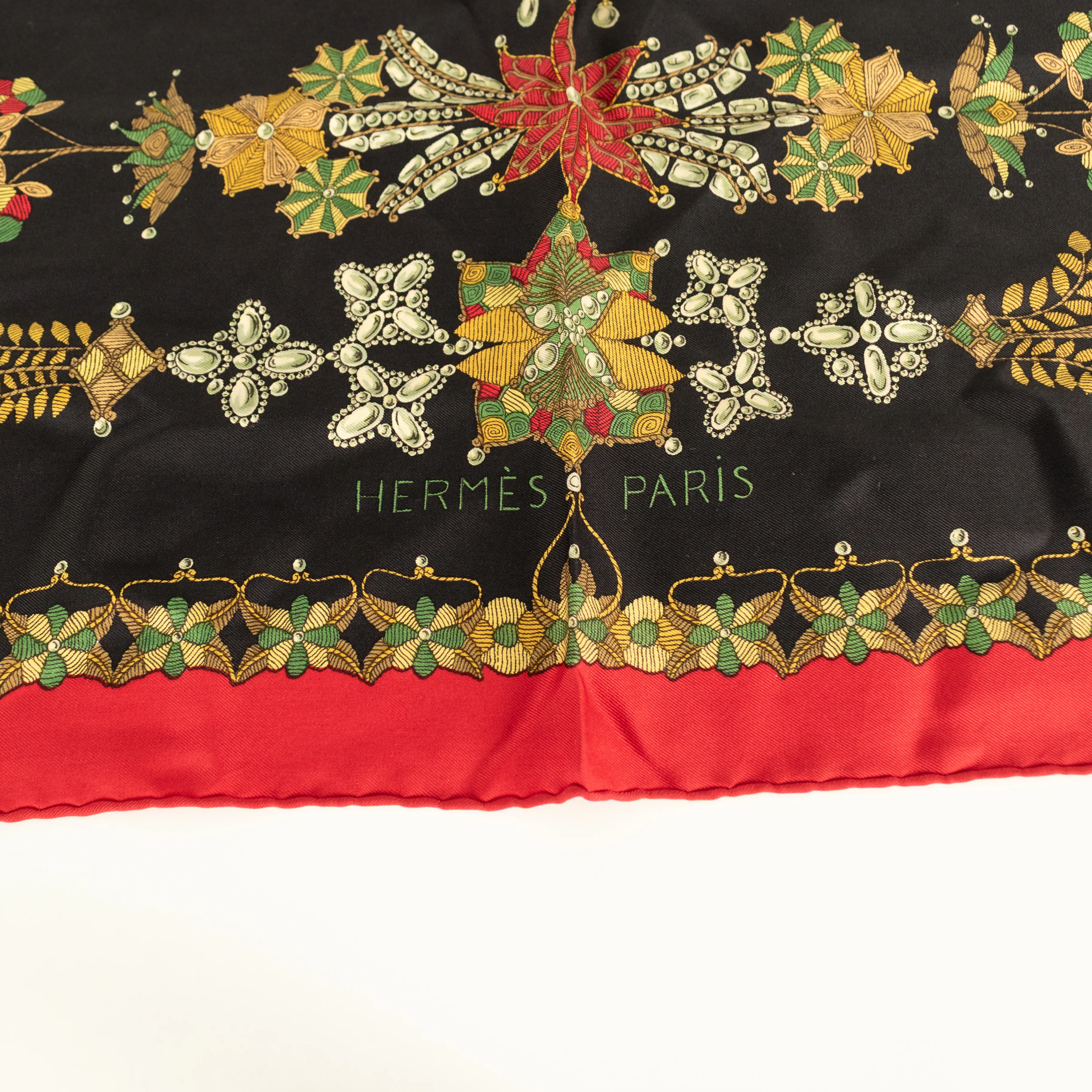 Hermes Black Red Scheherazade Silk Scarf - Image 8