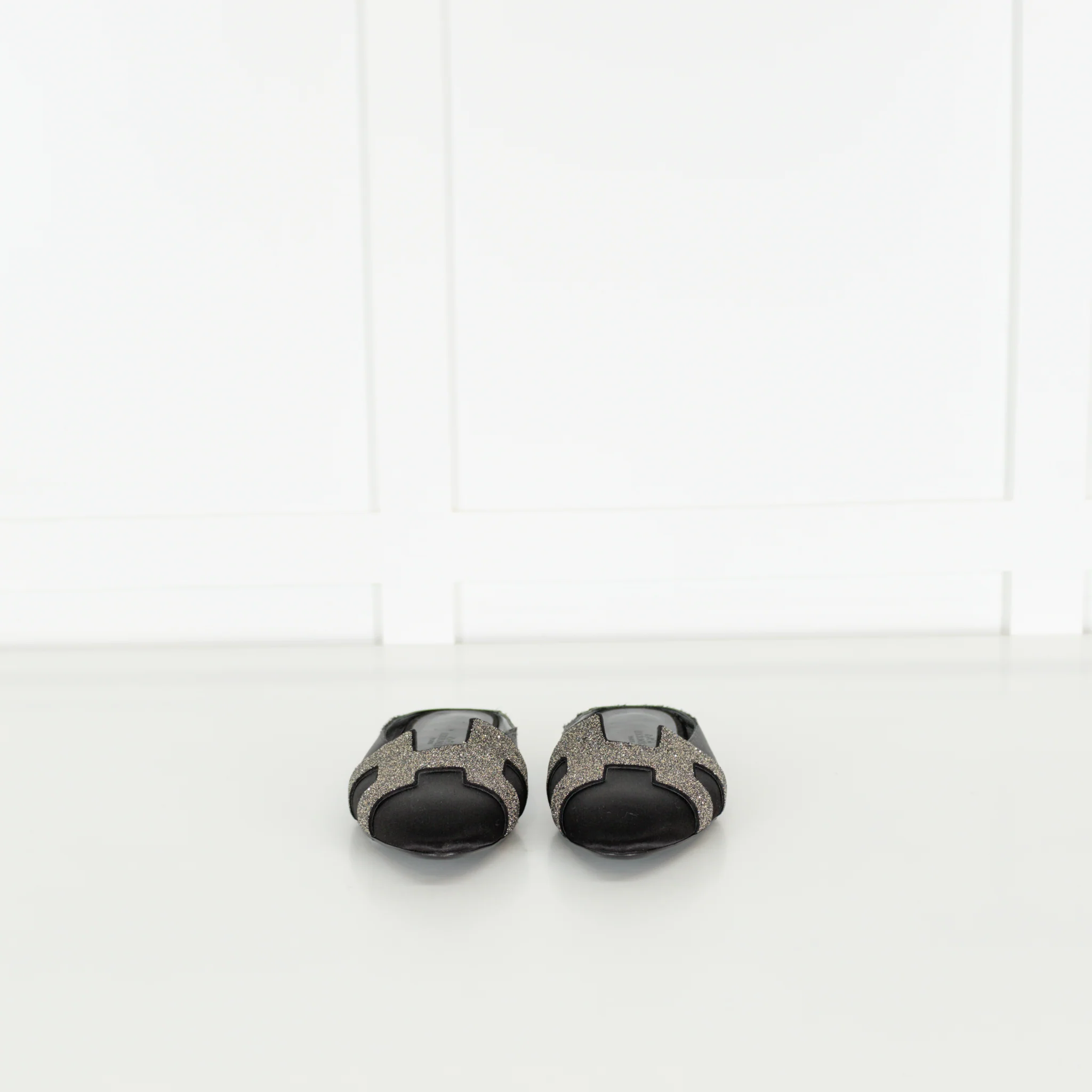 Hermes Black Roxanne Crystal Logo Mules - Image 6