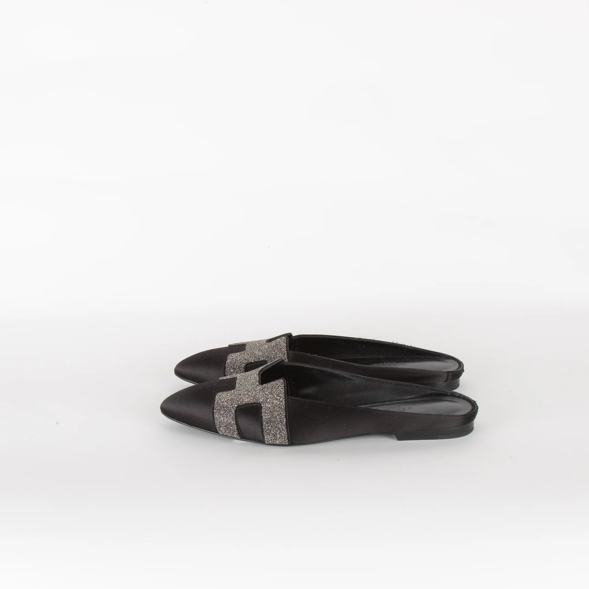 Hermes Black Roxanne Logo Mules - Image 3