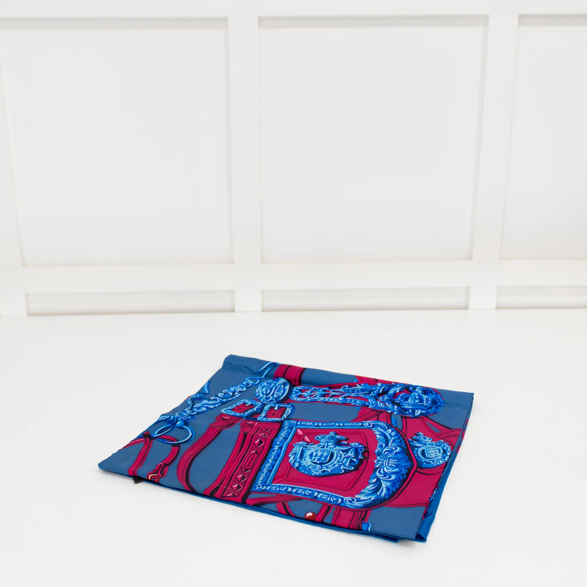 Hermes Blue and Pink Brides de Gala 140 Silk Scarf