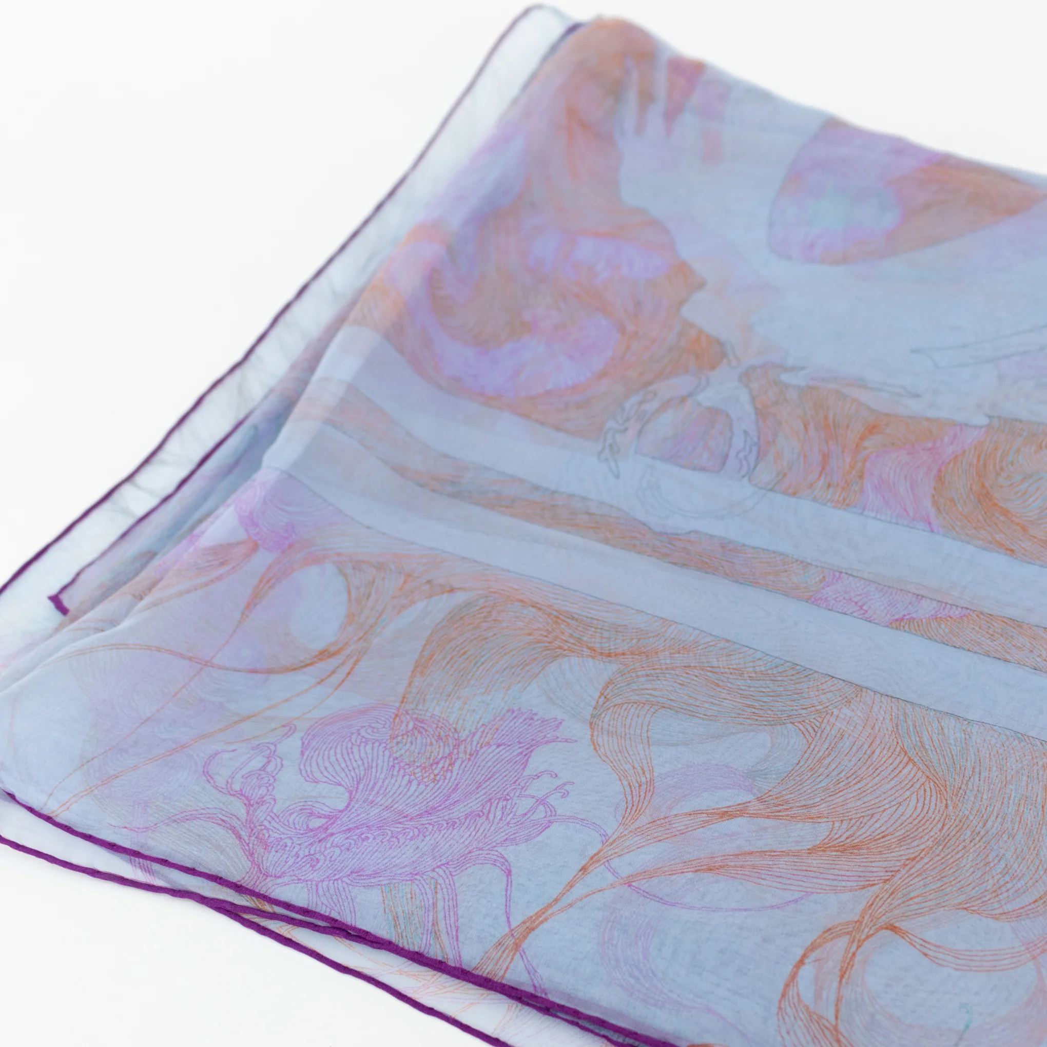 Hermes Blue Silk Chiffon Brides de Gala 140 Scarf - Image 2