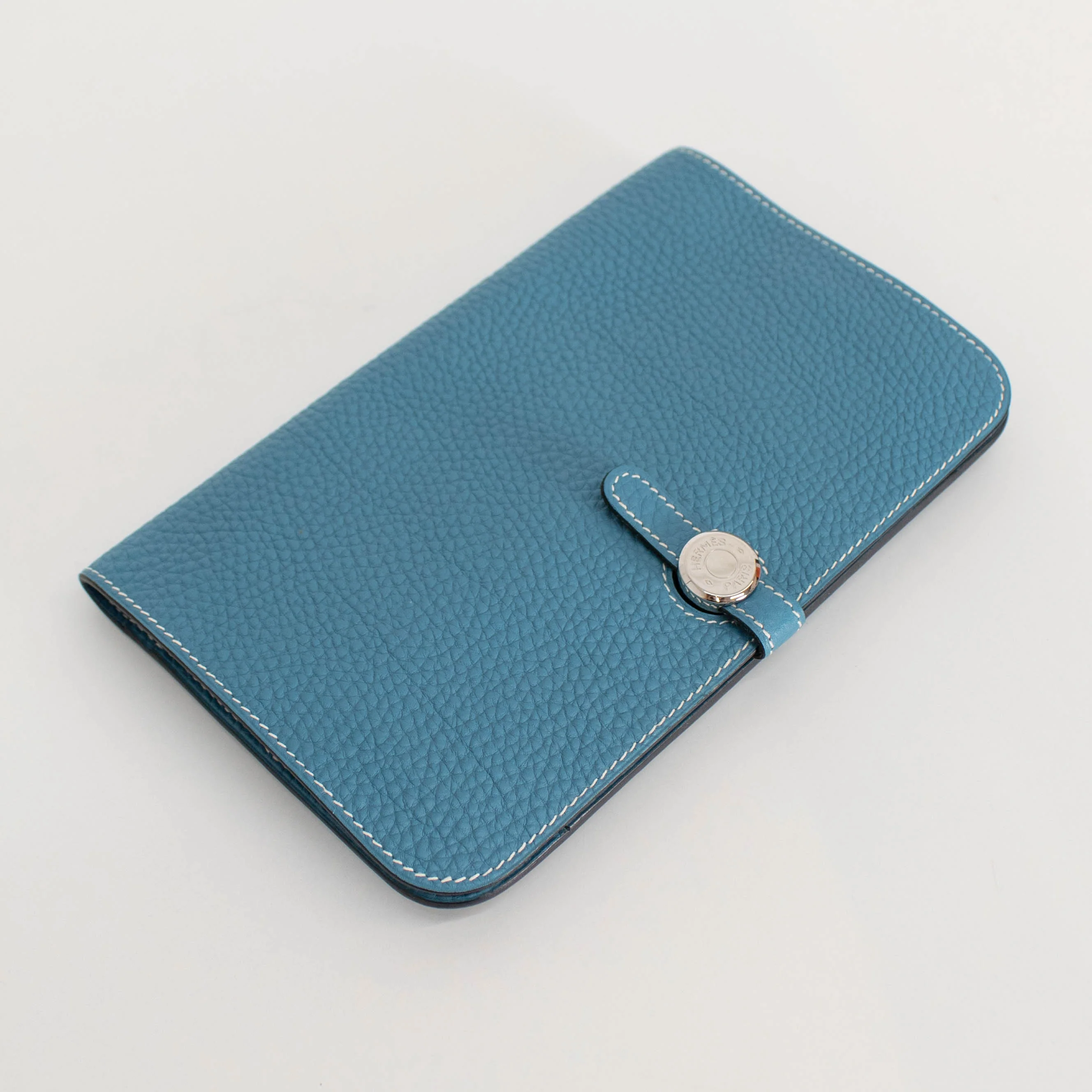 Hermes Blue Togo Leather GM Dogon Duo Wallet - Image 3