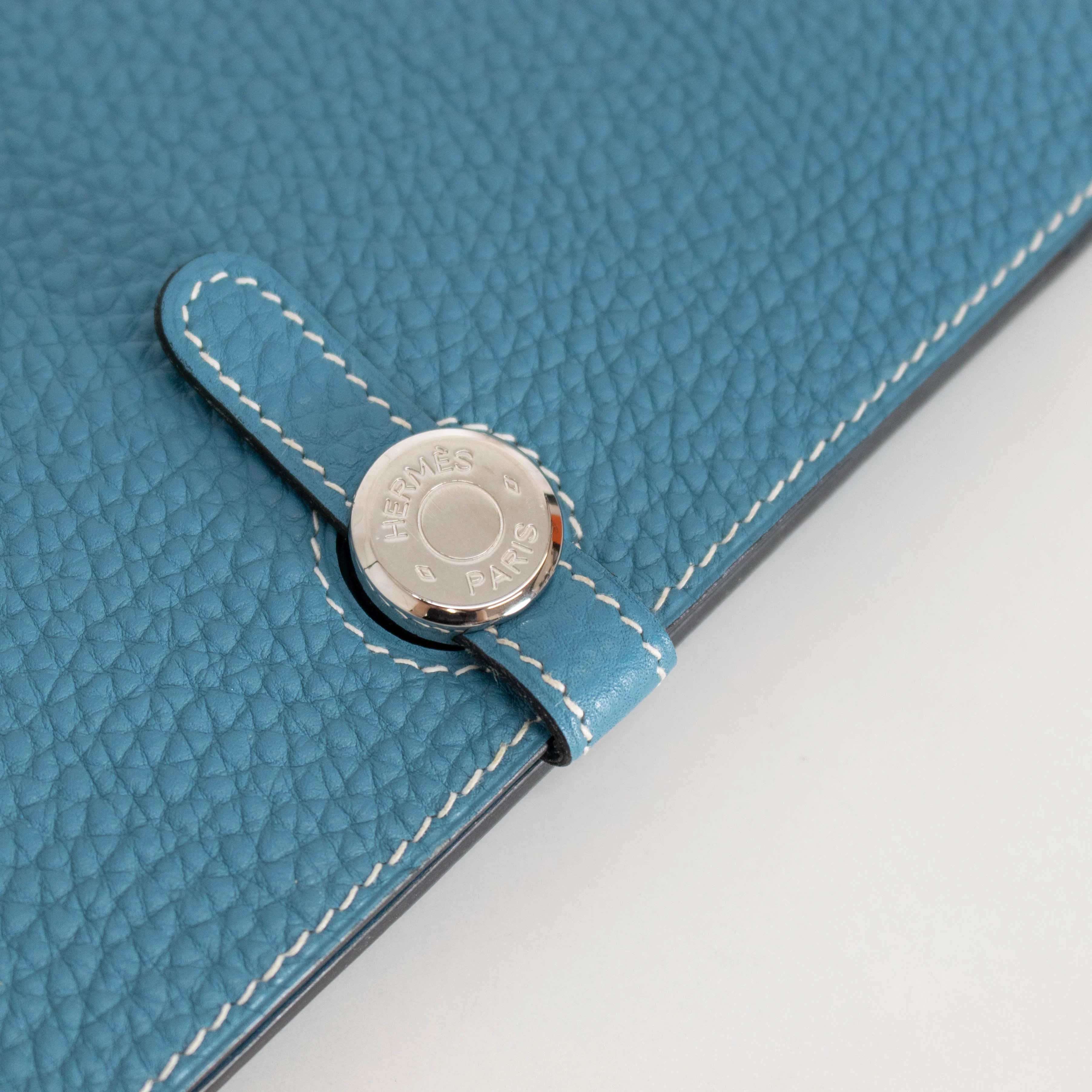 Hermes Blue Togo Leather GM Dogon Duo Wallet - Image 4