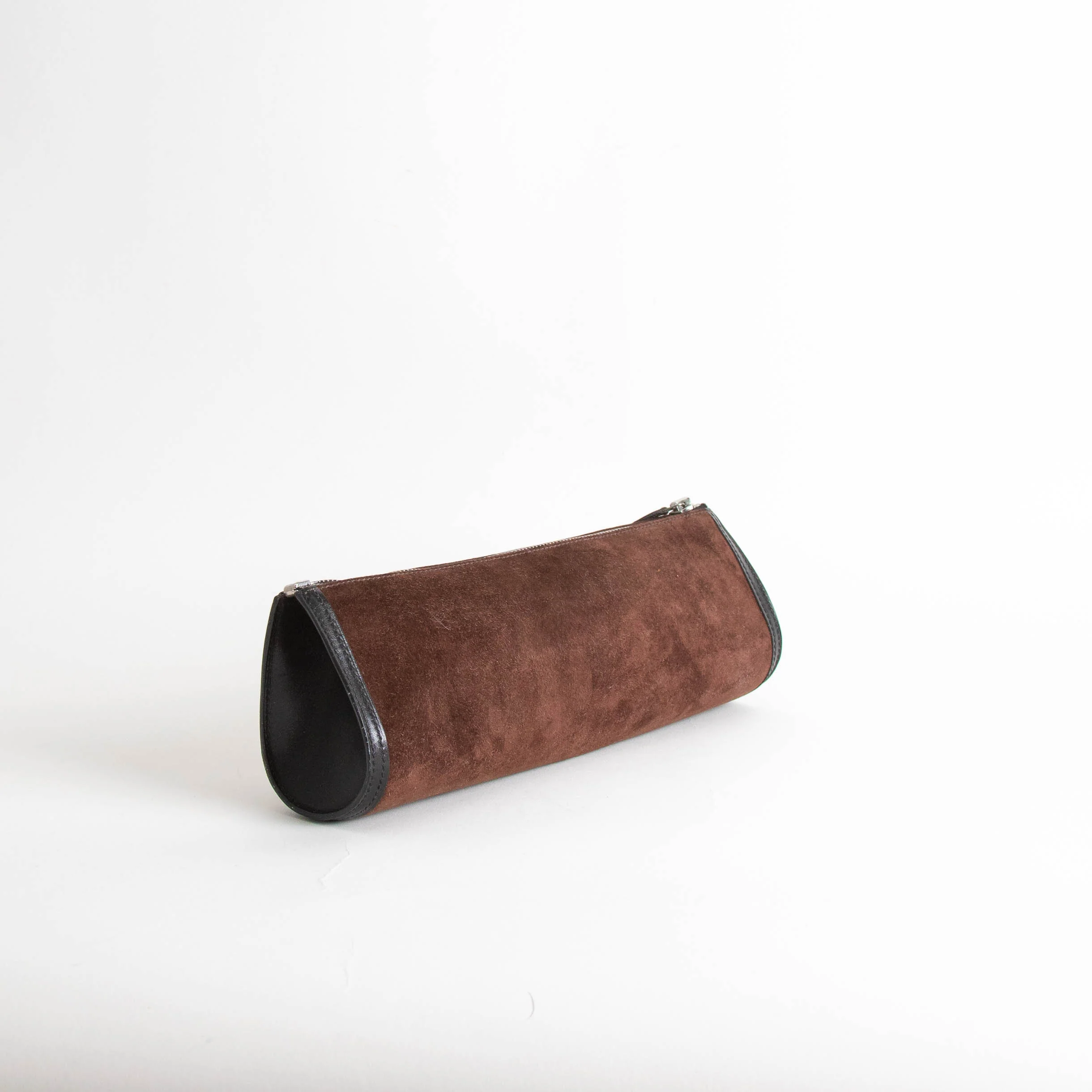 Hermes Brown Suede Leather Trim Pouch - Image 2