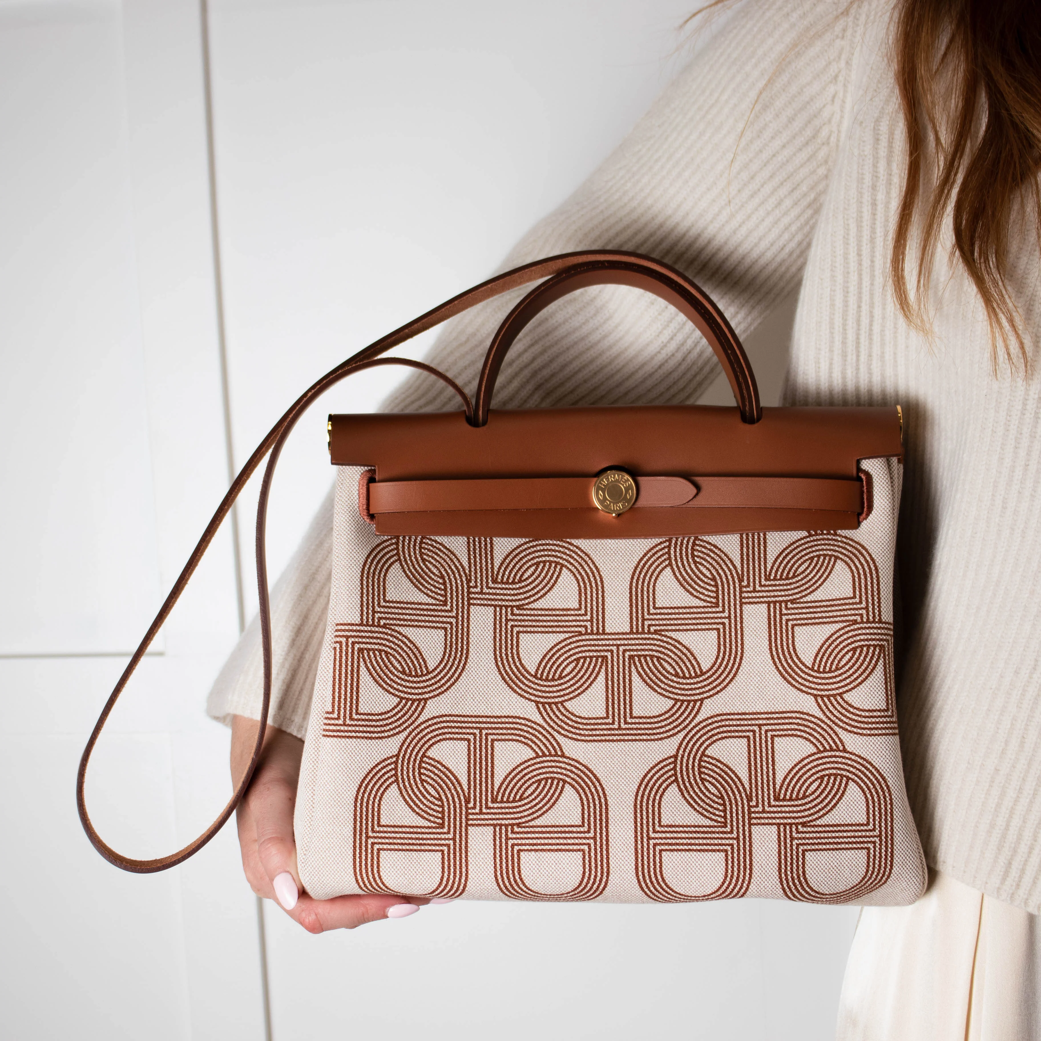 Hermes Ecru Chaine D'ancre Canvas Herbag Zip 31 Bag - Image 6