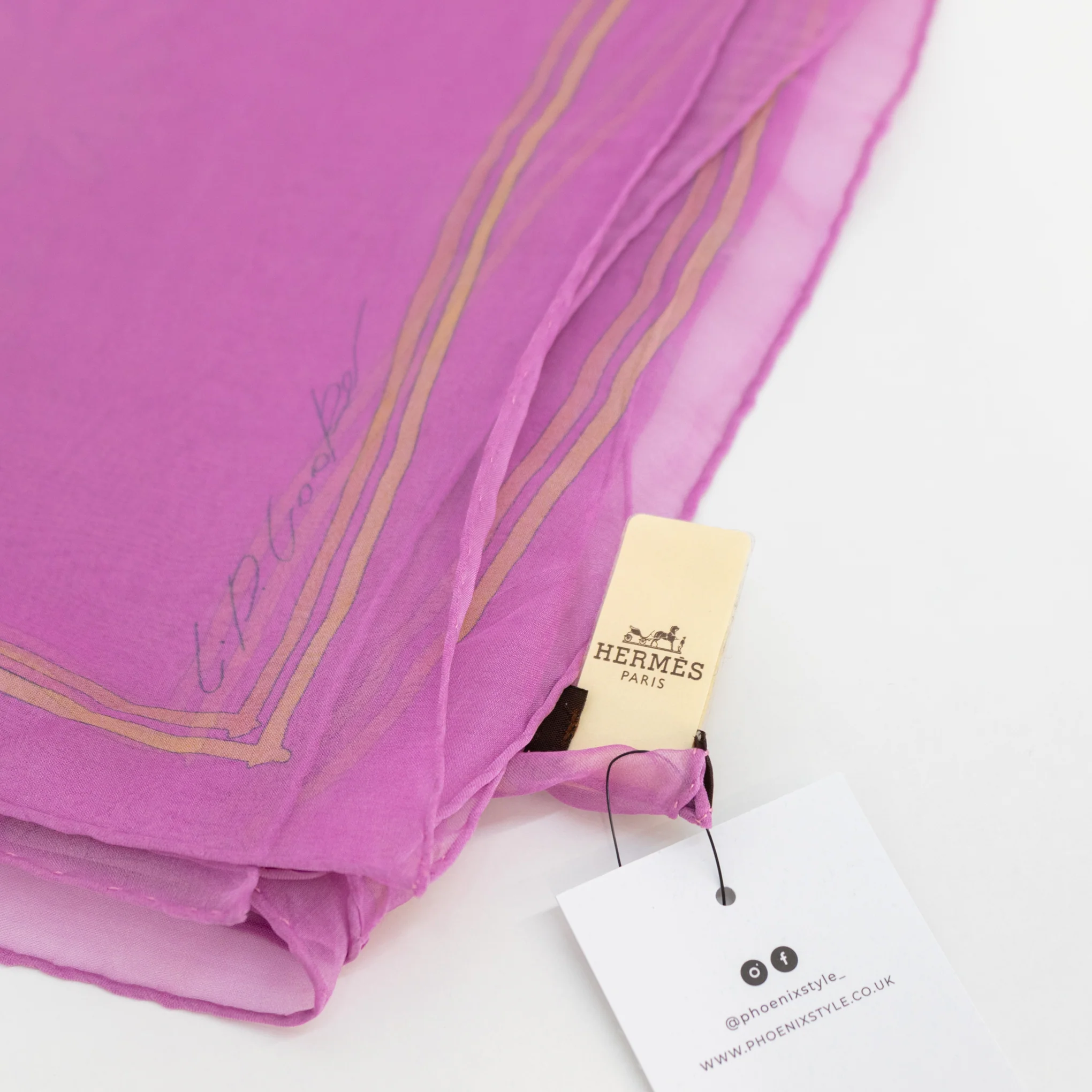 Hermes Mousseline Silk Chiffon Rose Buvard 140 Scarf - Image 3