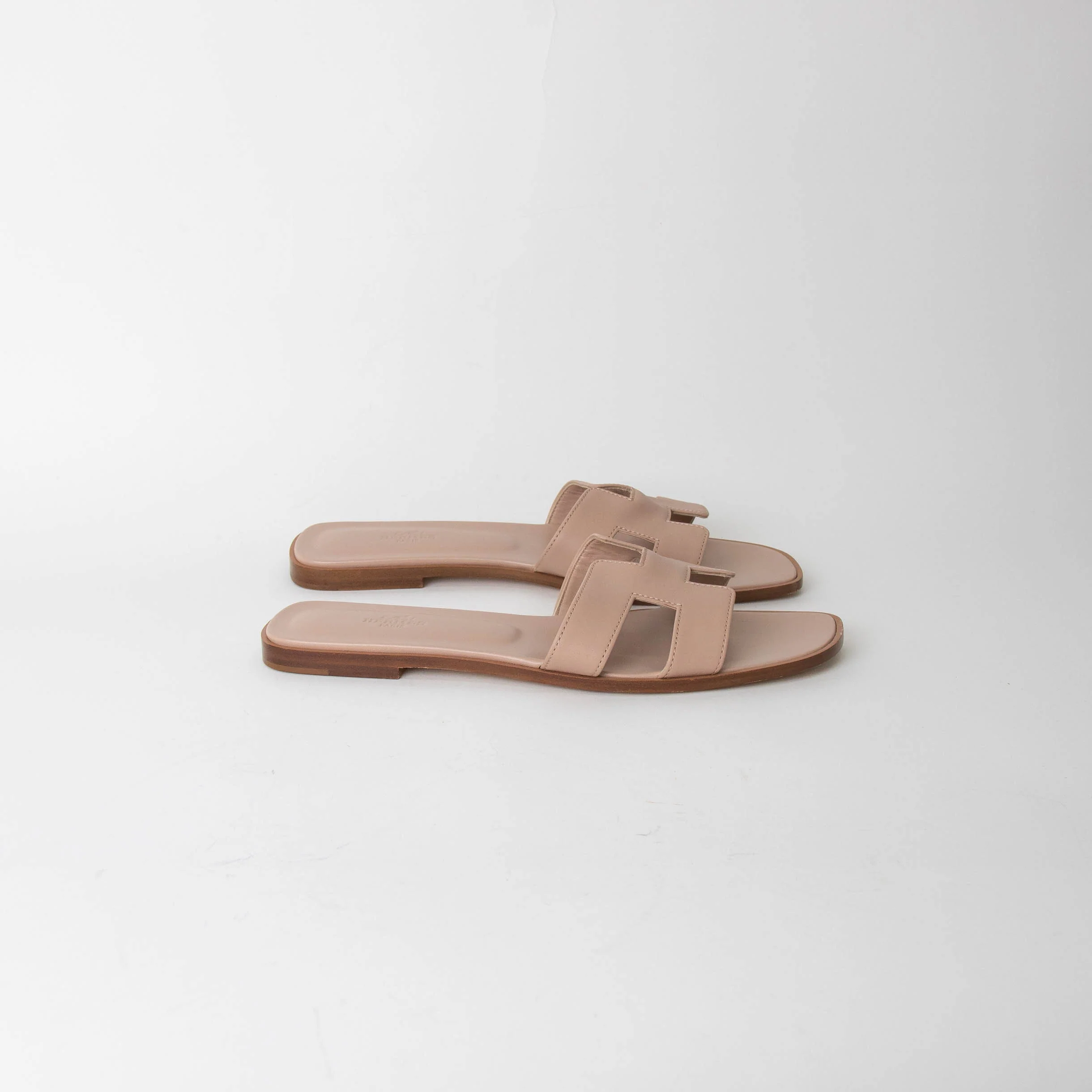 Hermes Nude Beige Oran Sandals - Image 7