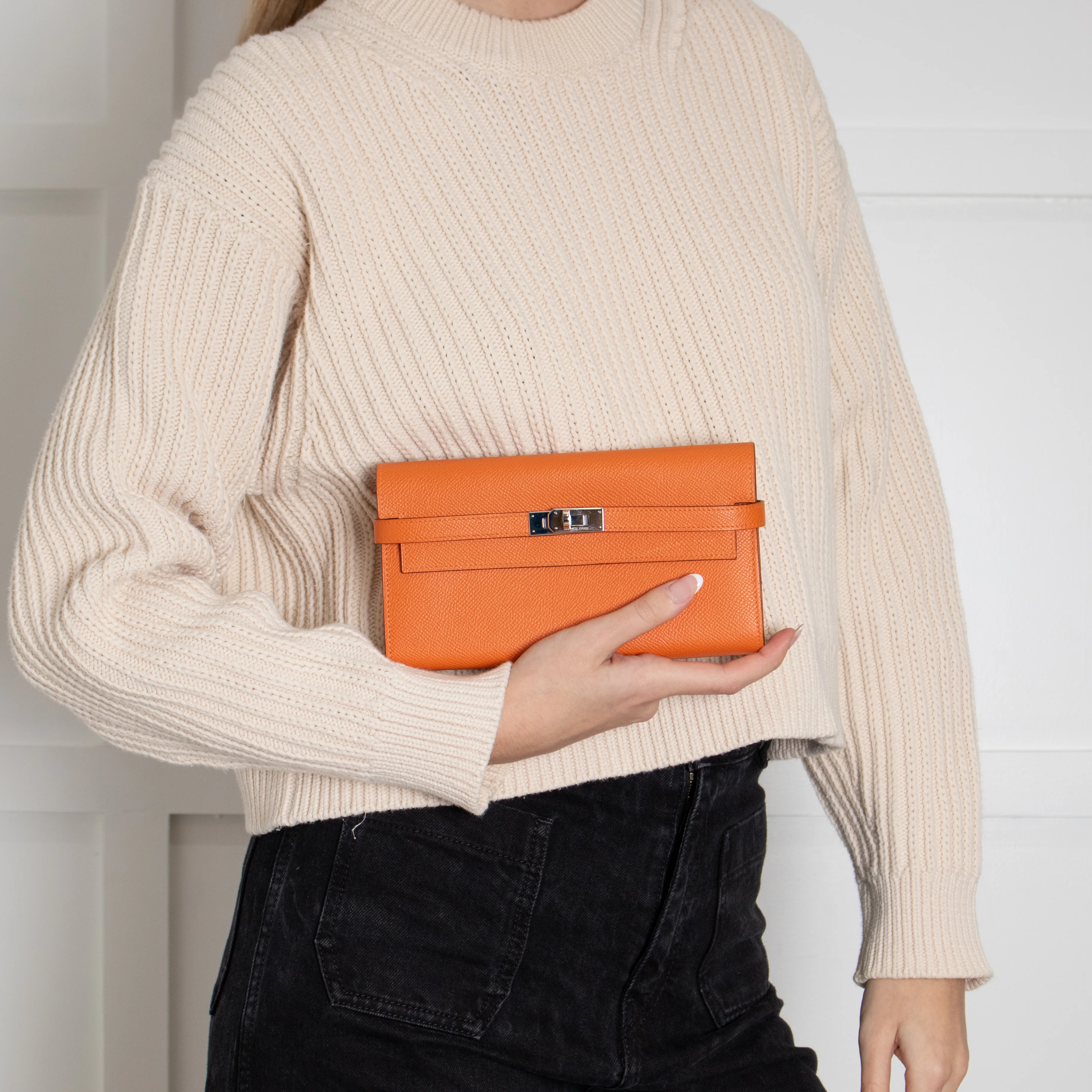 Hermes Orange Kelly To Go Wallet - Image 4