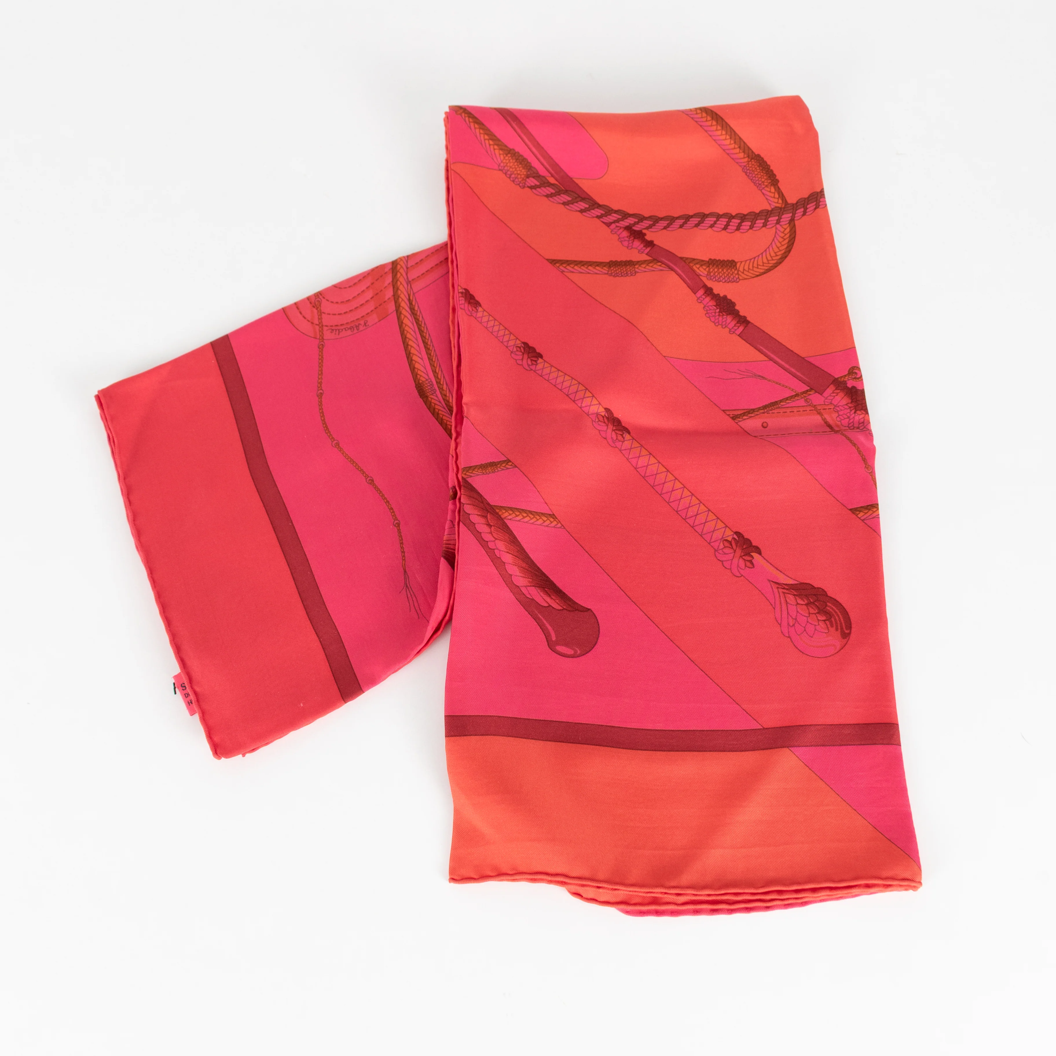 Hermes Pink Orange Dip Dye Bridges De Gala Scarf - Image 4