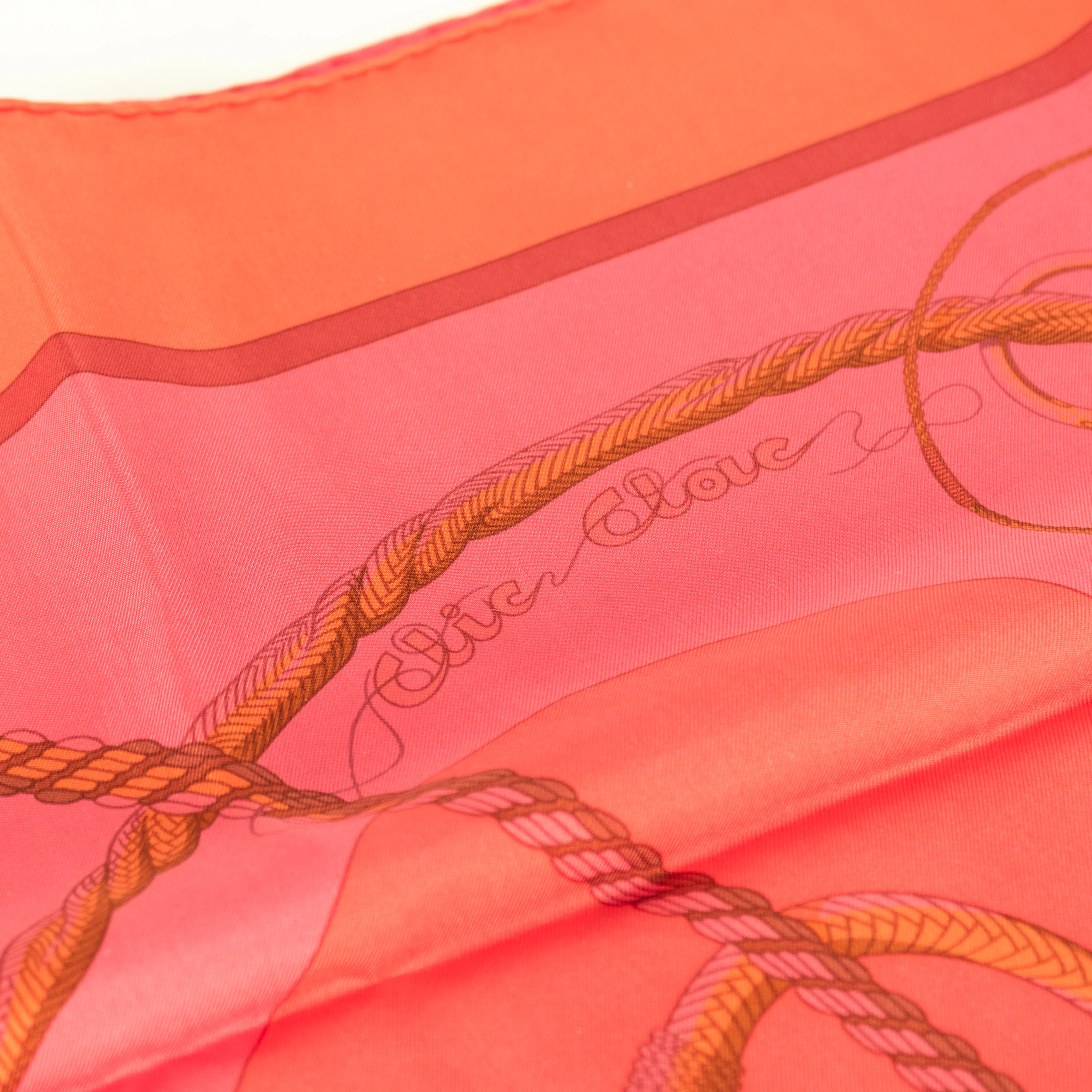 Hermes Pink Orange Dip Dye Bridges De Gala Scarf - Image 7