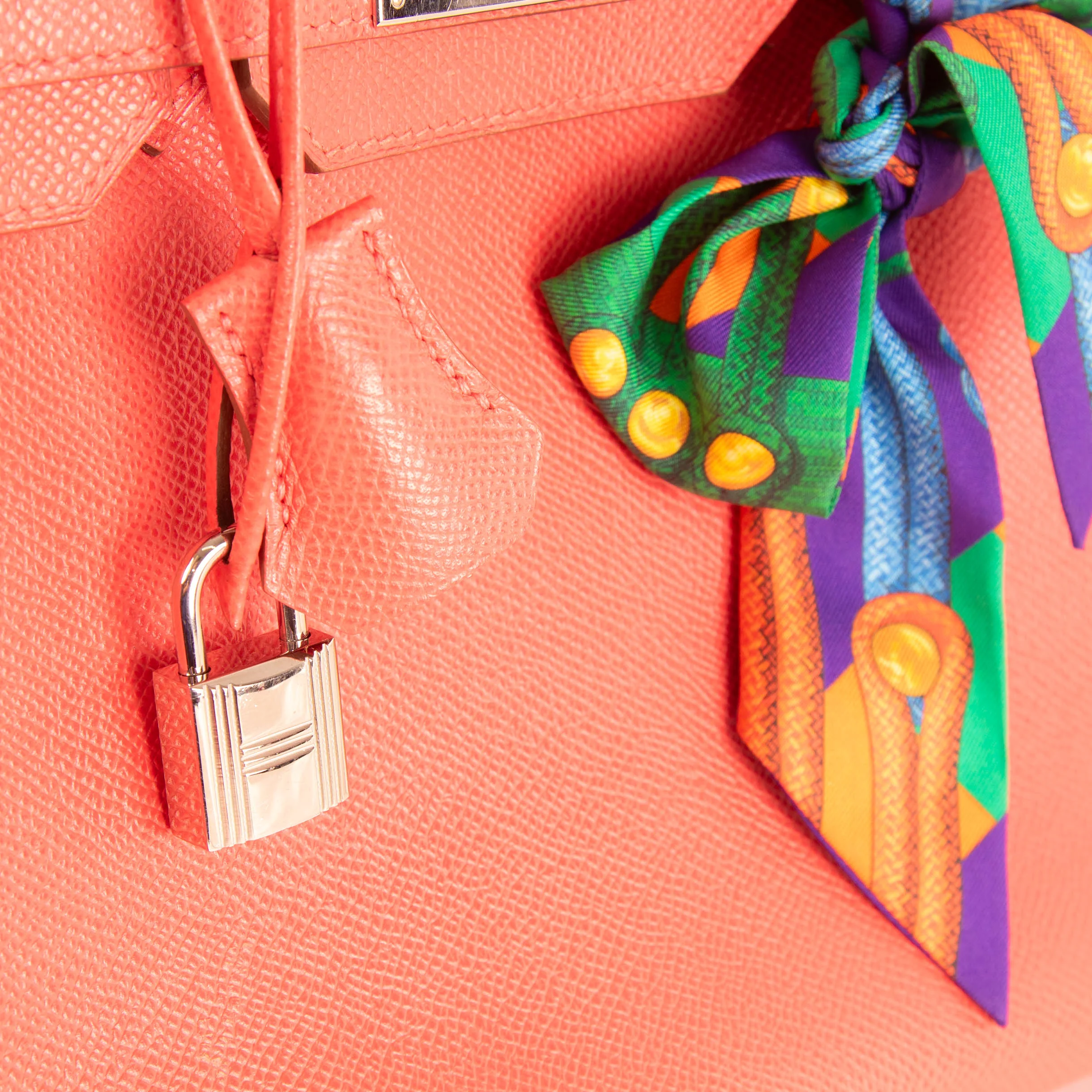 Hermes Rose Jaipur Birkin 30 Bag In Epsom Leather Palladium Hardware - Image 10