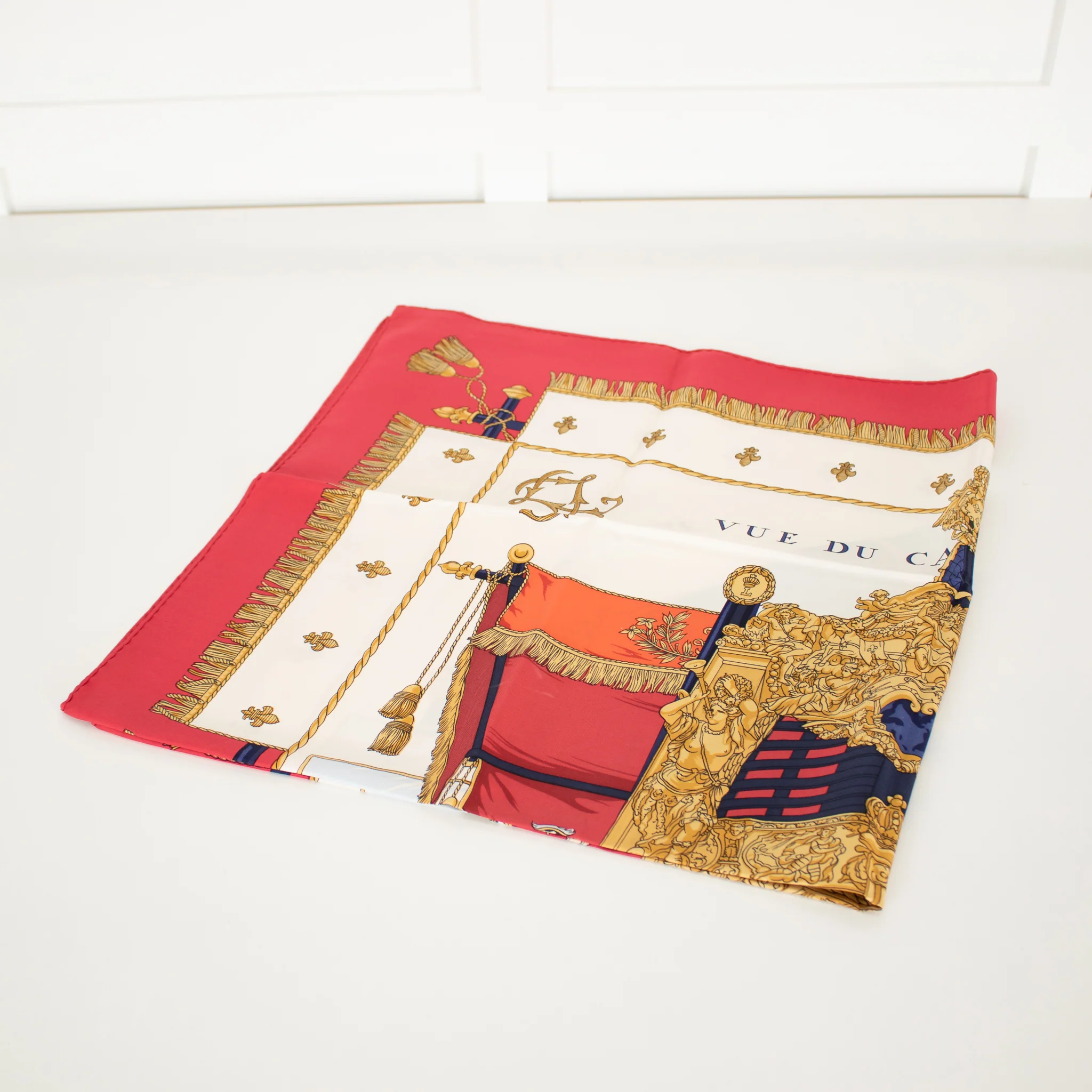 Hermes Vue Du Carrosse De La Galere La Reale Red Cream Gold Blue