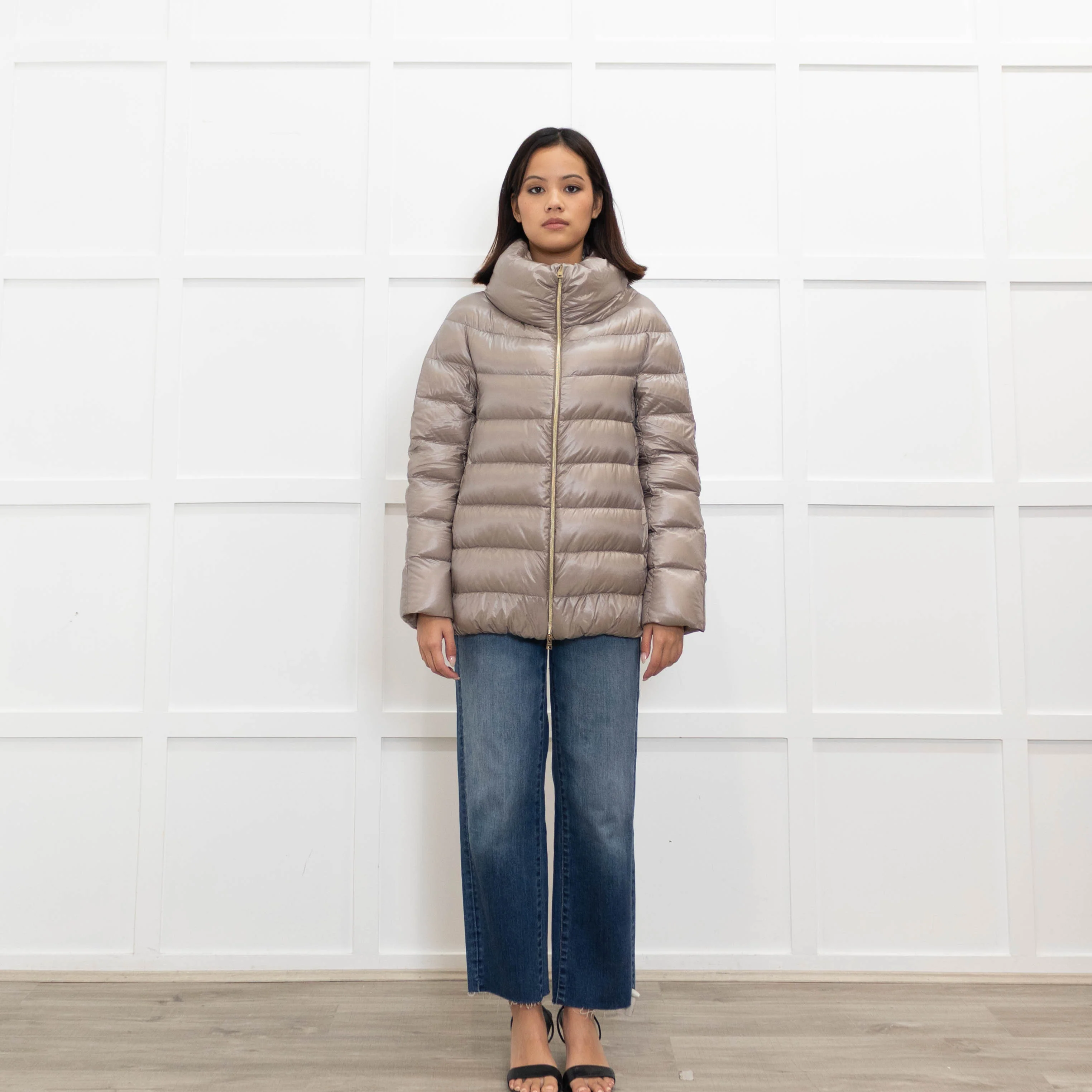 Herno Beige Short Puffer Jacket