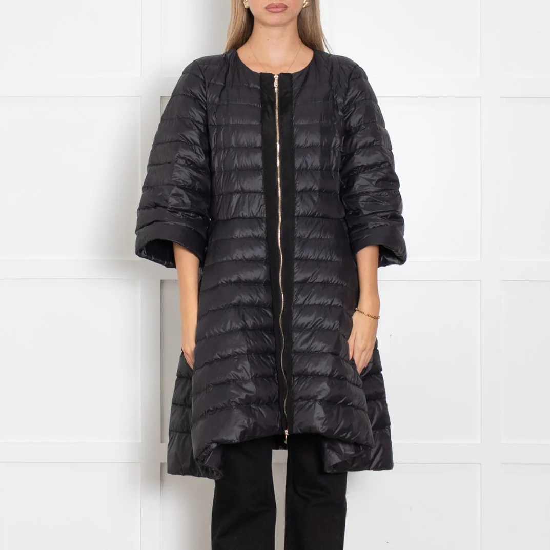 Herno Black Puffer Waisted Coat - Image 2