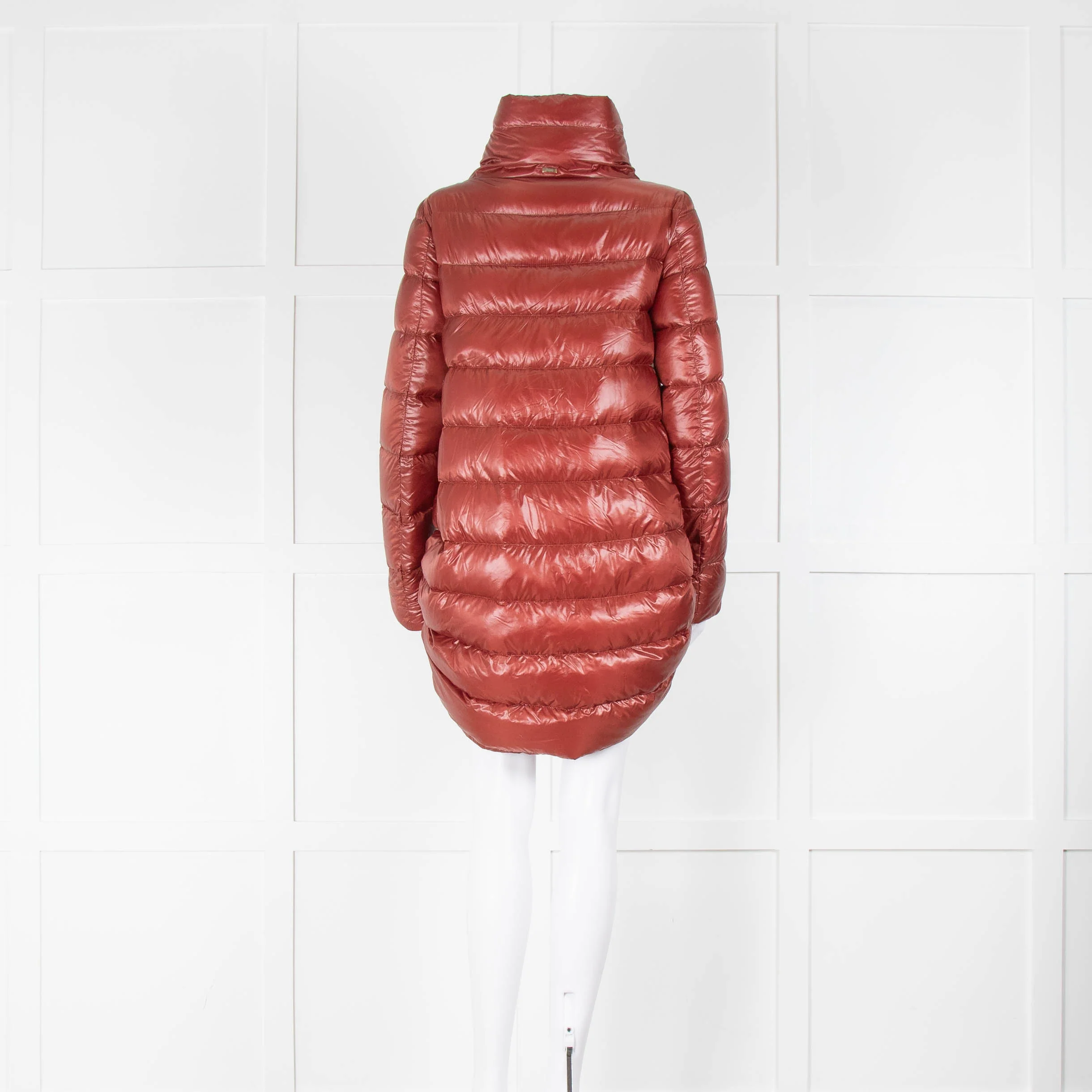 Herno Rusty Brown Oversized Nylon Ultralight Puffer Coat - Image 3