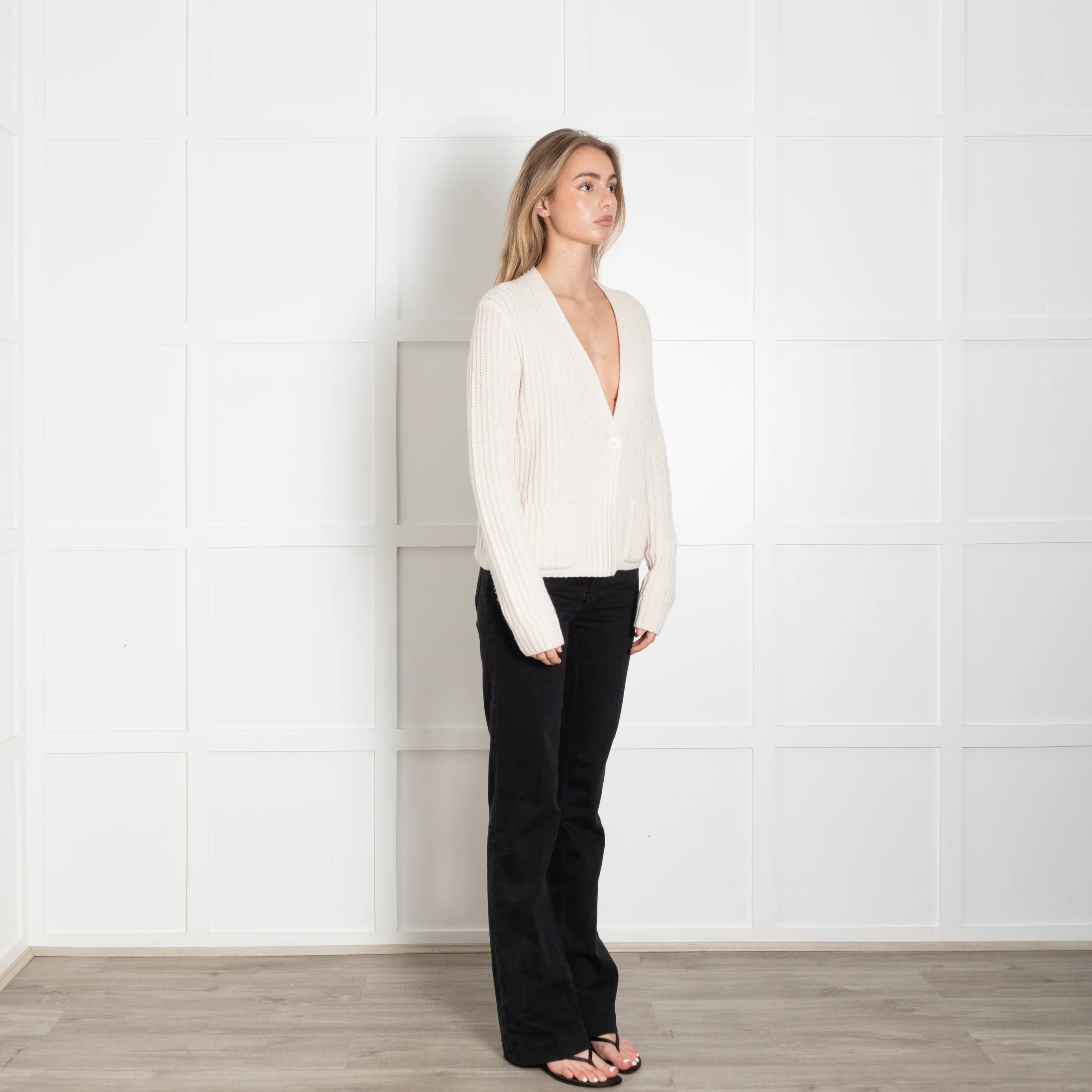 Herzen's Angelegenheit Cashmere Cream Cable Knit Cardigan - Image 7