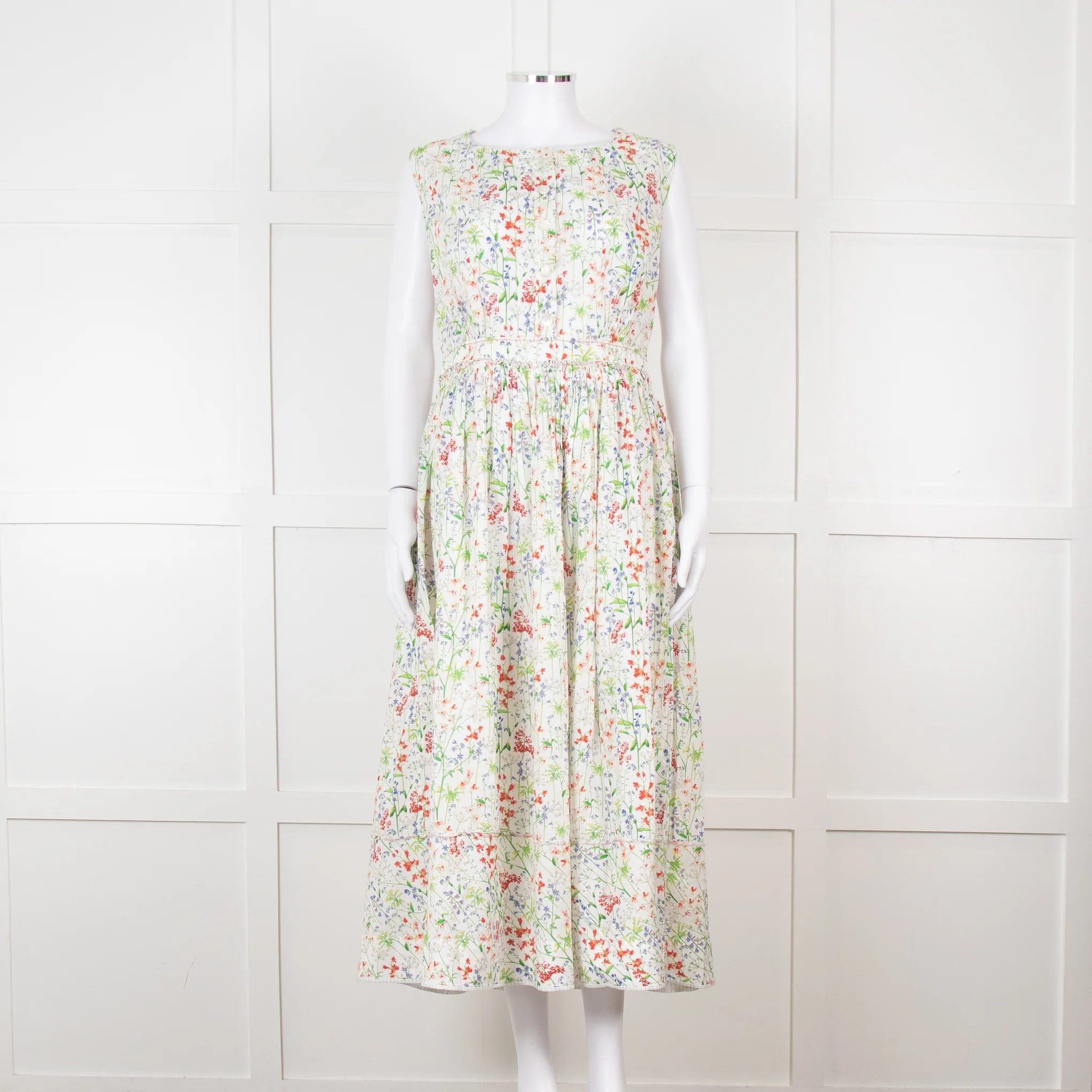 HIGH Wild Flower Print Sleeveless Cotton Dress