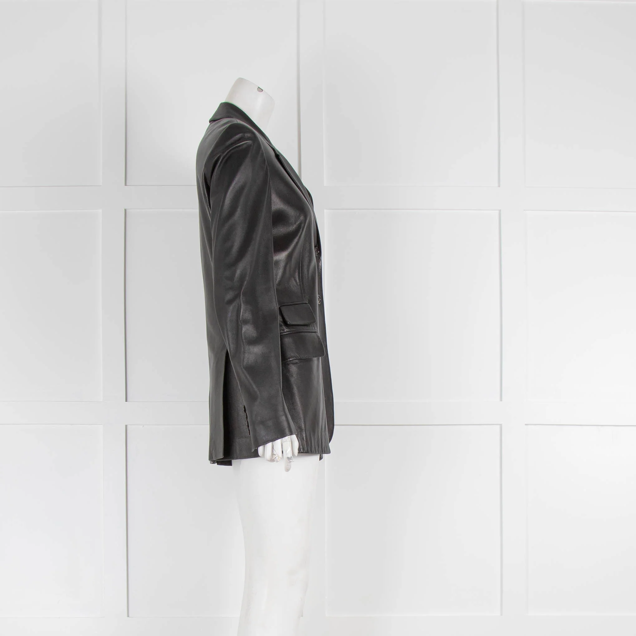 Hilfiger Black Leather Blazer - Image 2