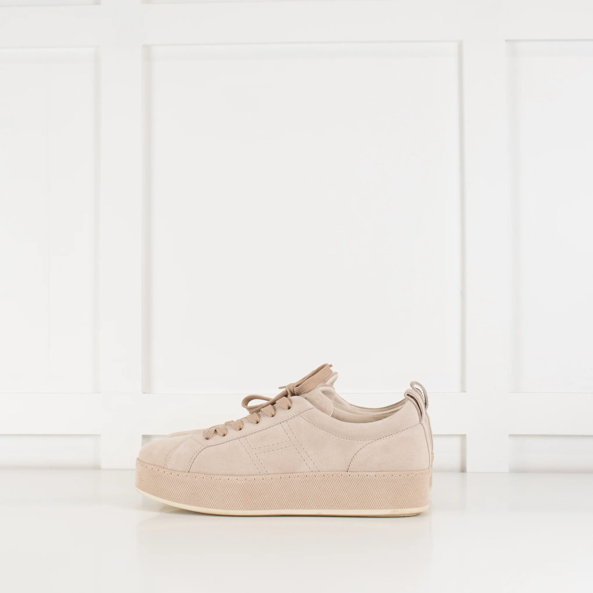 Hogan Beige Suede Platform Trainers - Image 4