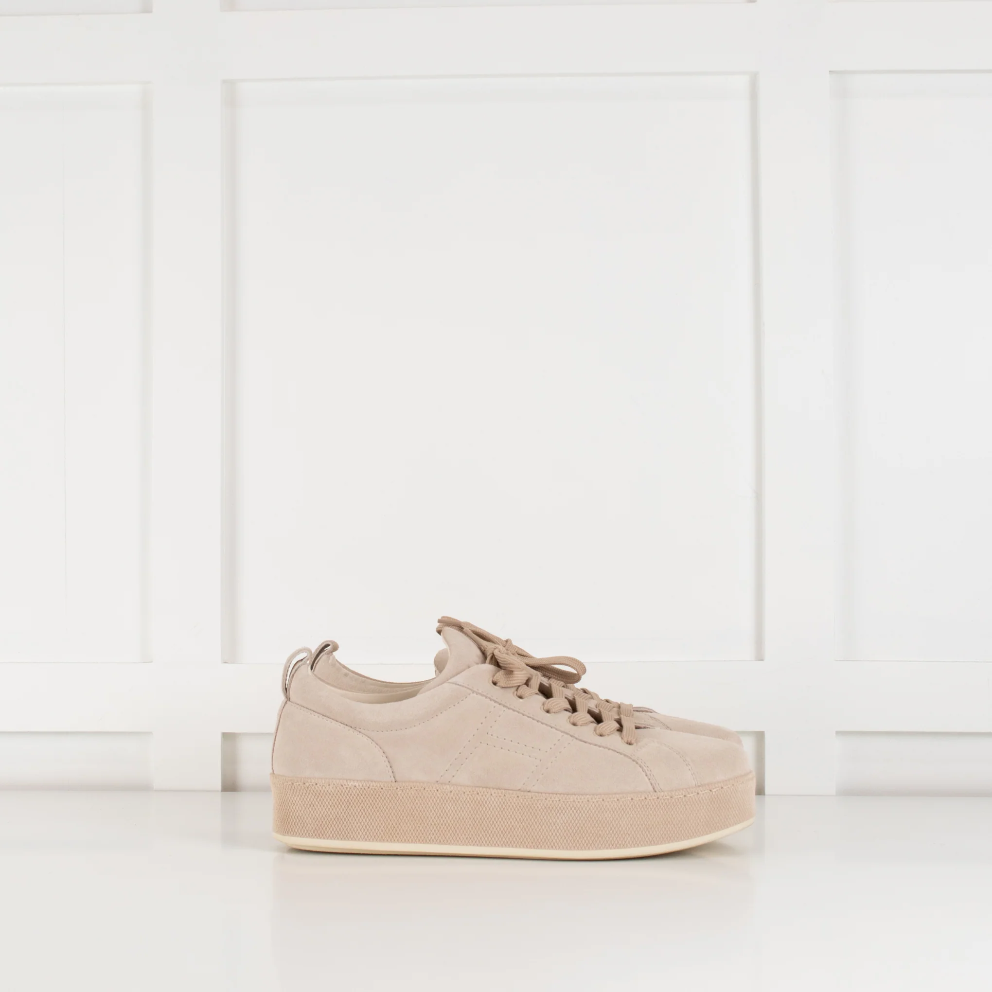 Hogan Beige Suede Platform Trainers - Image 6