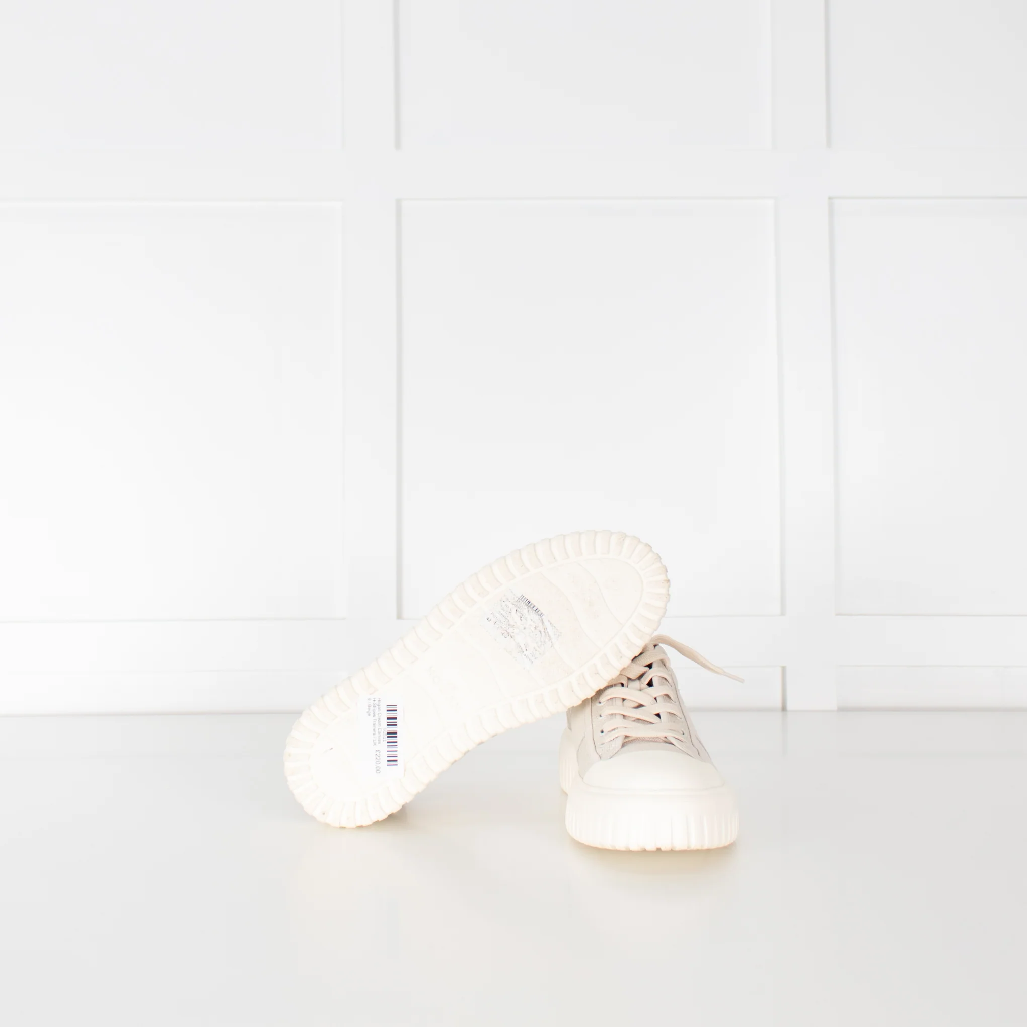 Hogan Cream Canvas H-Stripes Trainers - Image 6