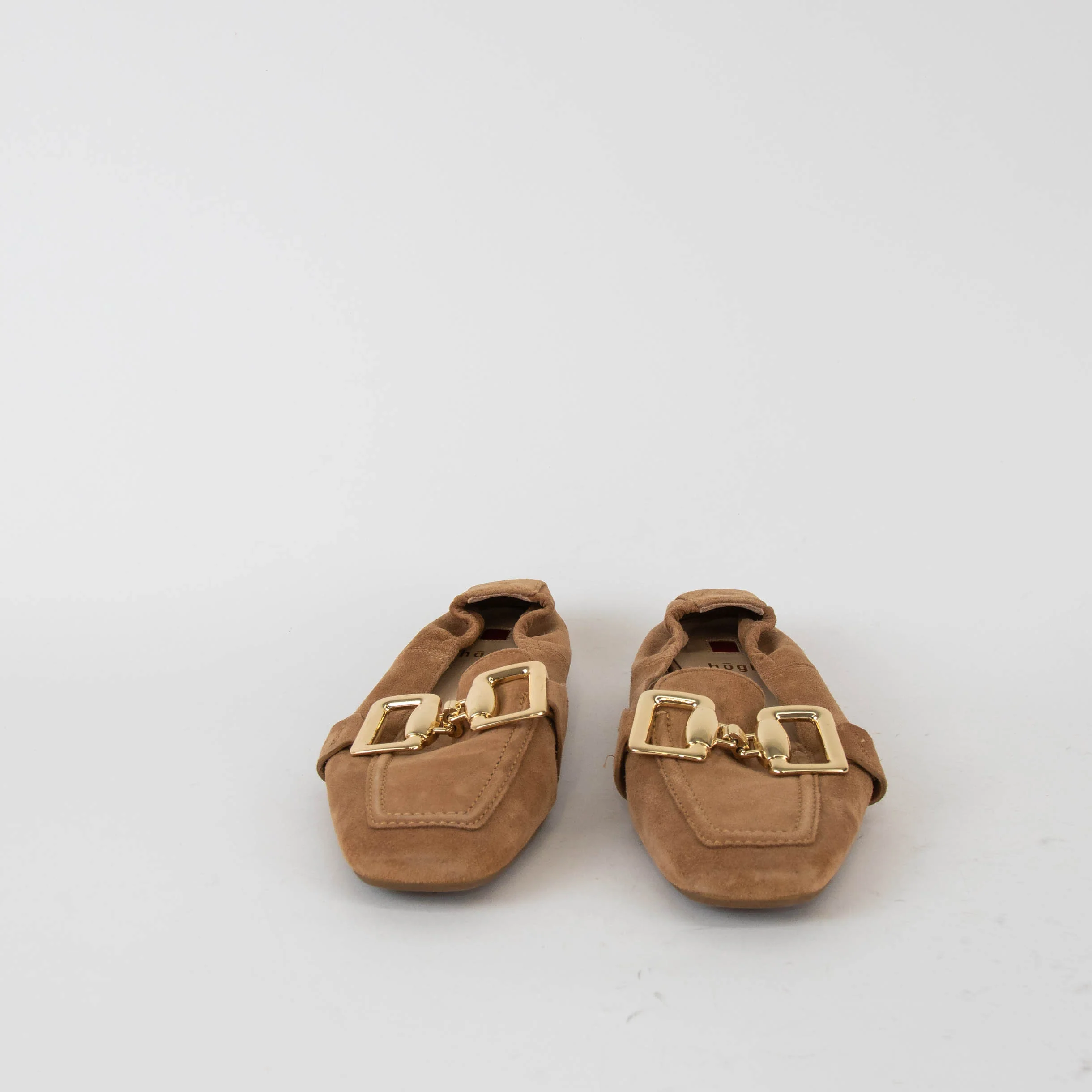 Hogl Brown Suede Amina Slipper With Gold Buckle - Image 2