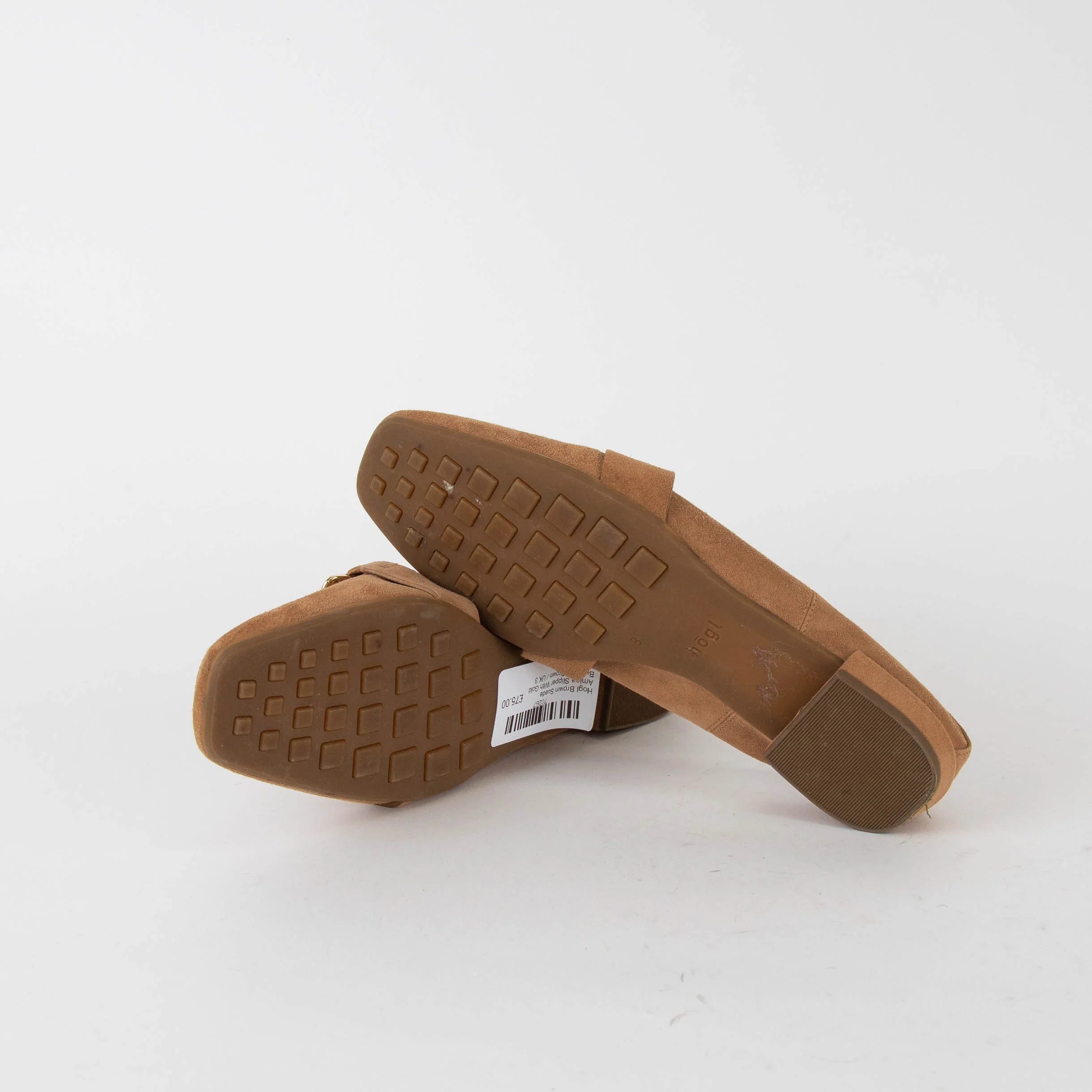 Hogl Brown Suede Amina Slipper With Gold Buckle - Image 5