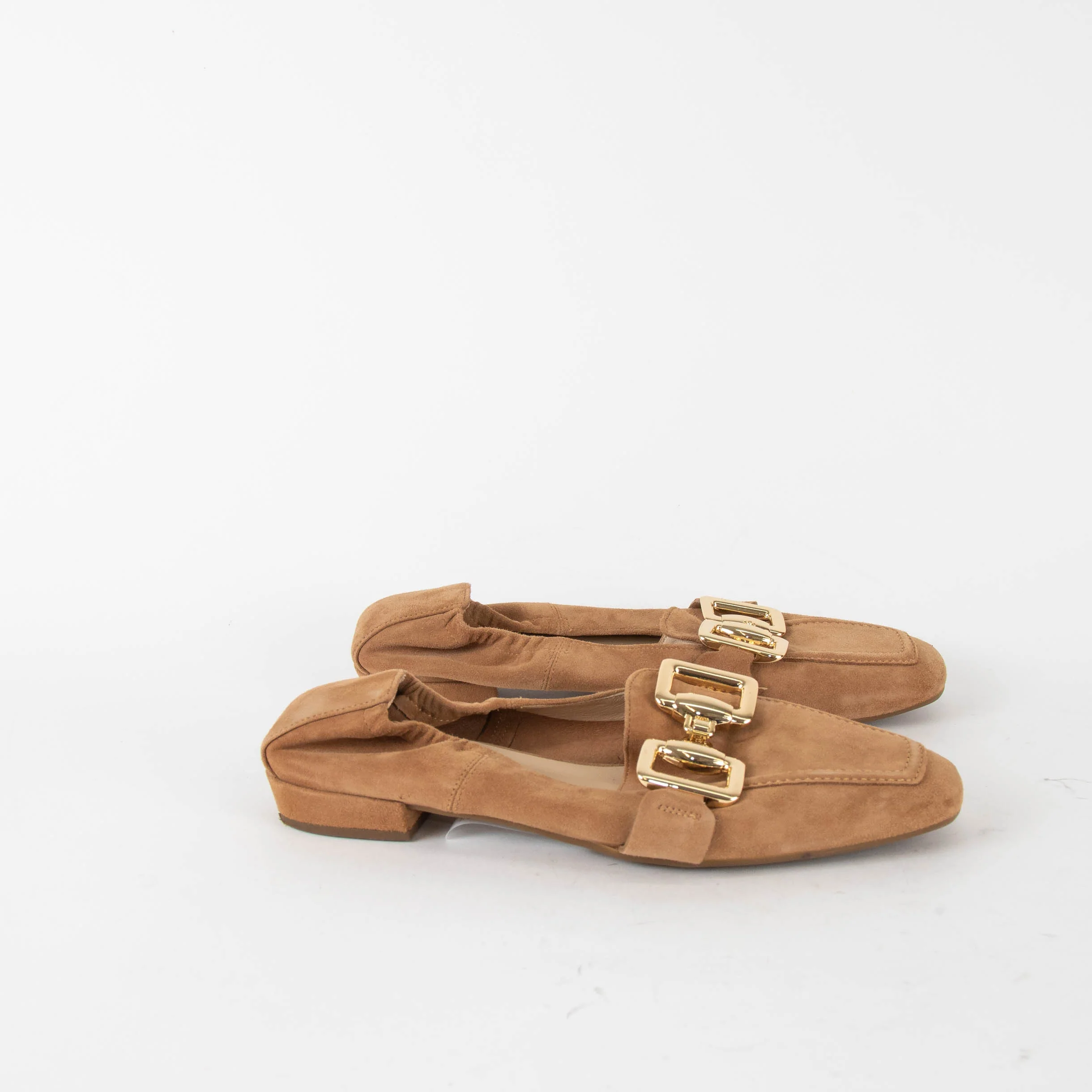 Hogl Brown Suede Amina Slipper With Gold Buckle - Image 6