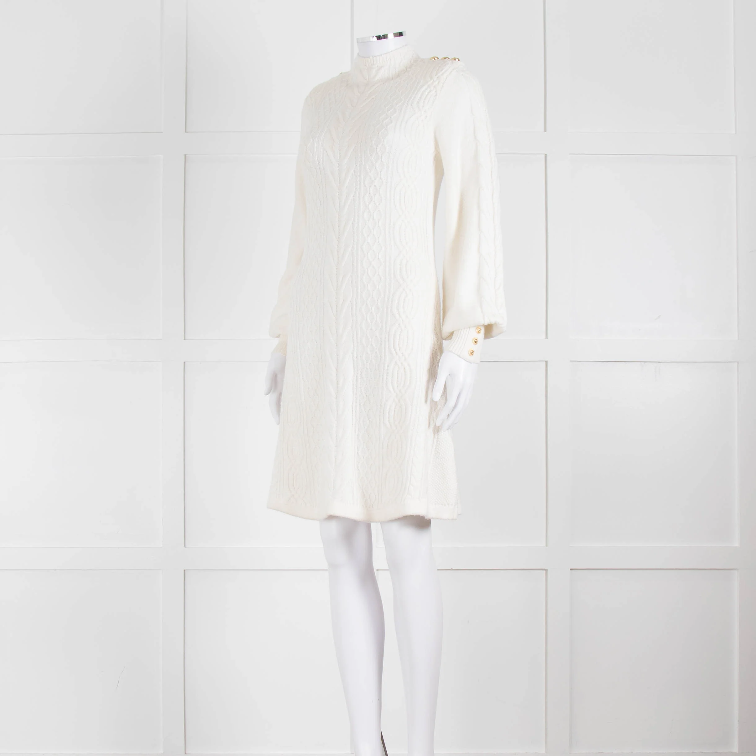 Holland Cooper Cream Cable Knit Rachel Dress - Image 8