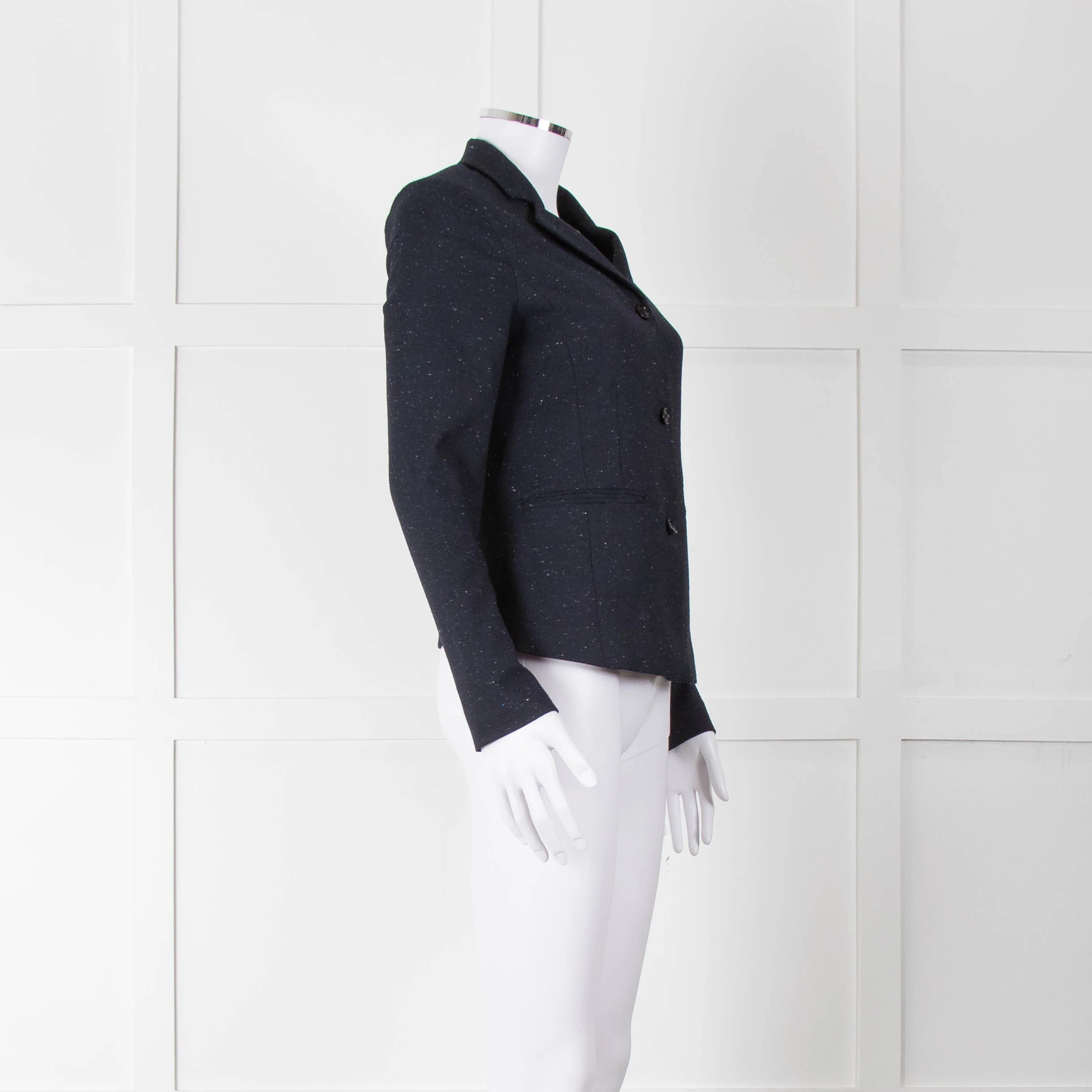 Hope Navy Blue White Flex Single Breasted Jacket - Image 2