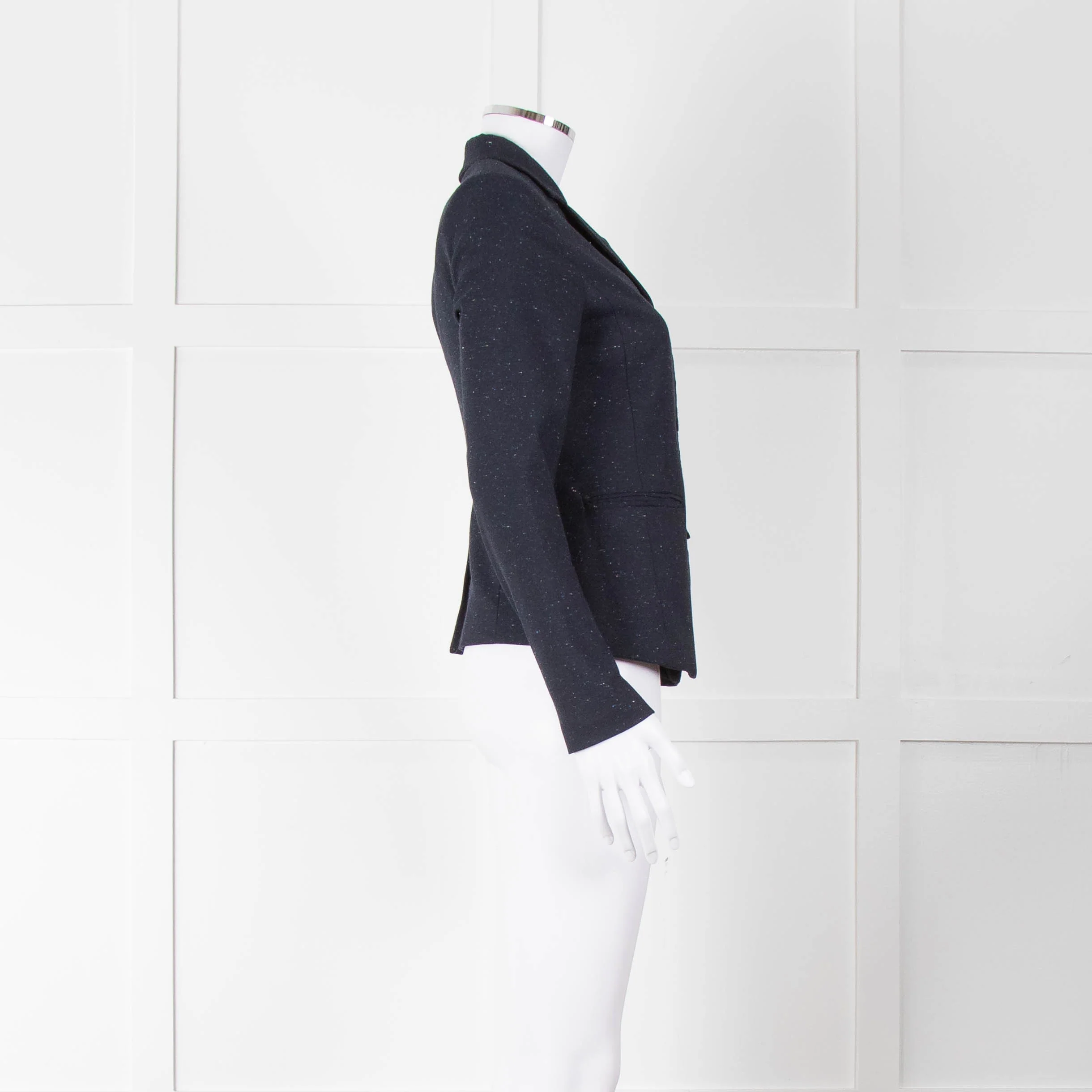 Hope Navy Blue White Flex Single Breasted Jacket - Image 3