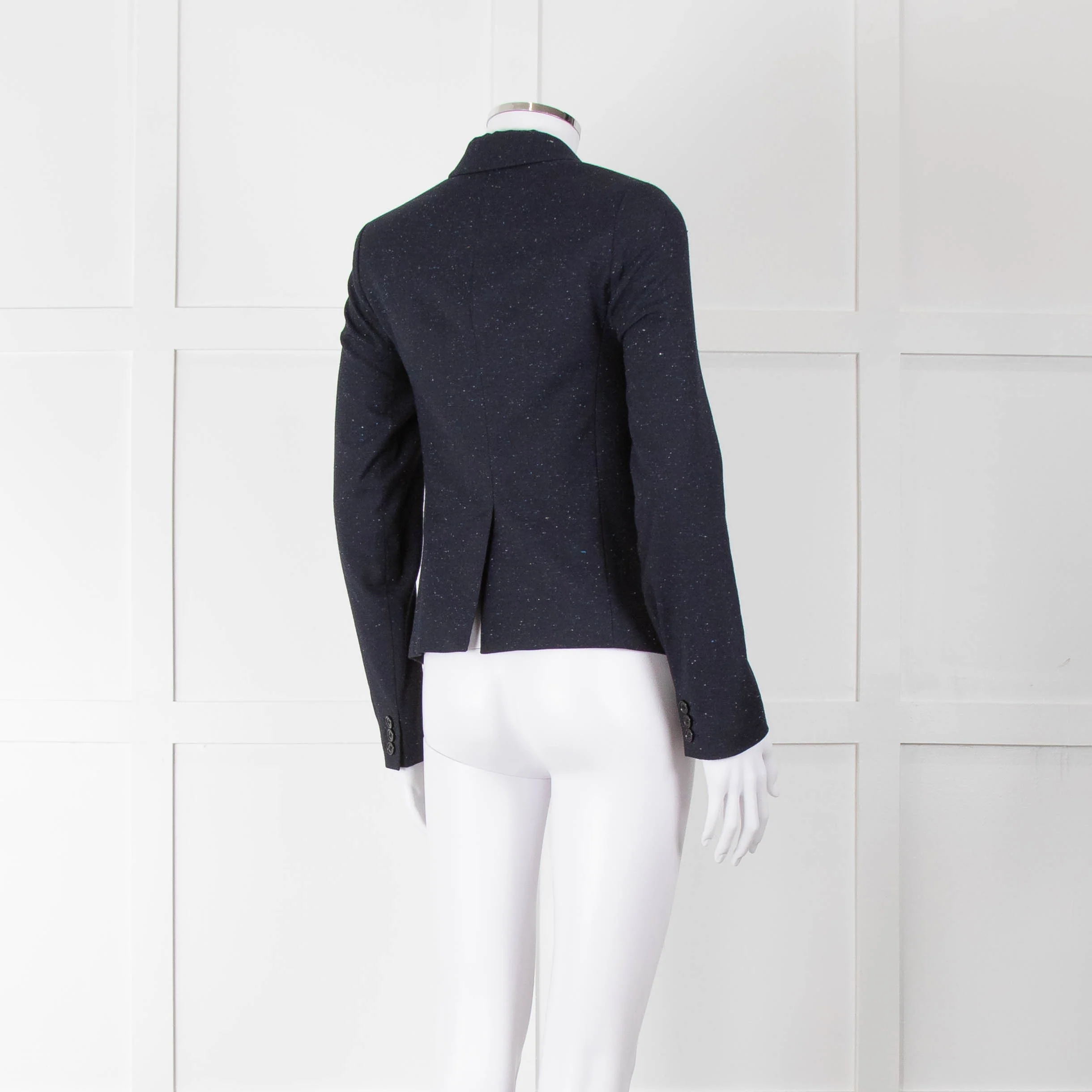 Hope Navy Blue White Flex Single Breasted Jacket - Image 4