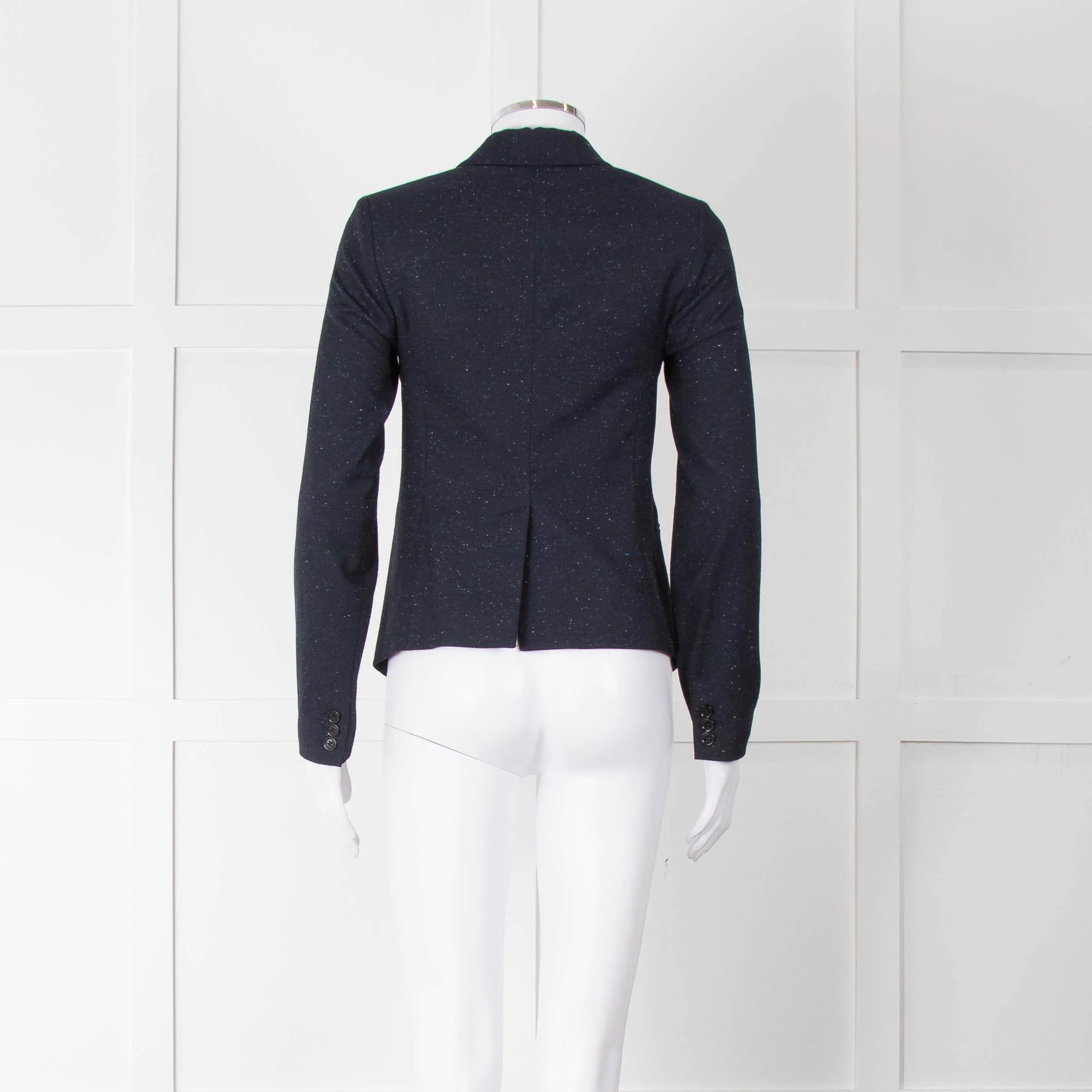 Hope Navy Blue White Flex Single Breasted Jacket - Image 5