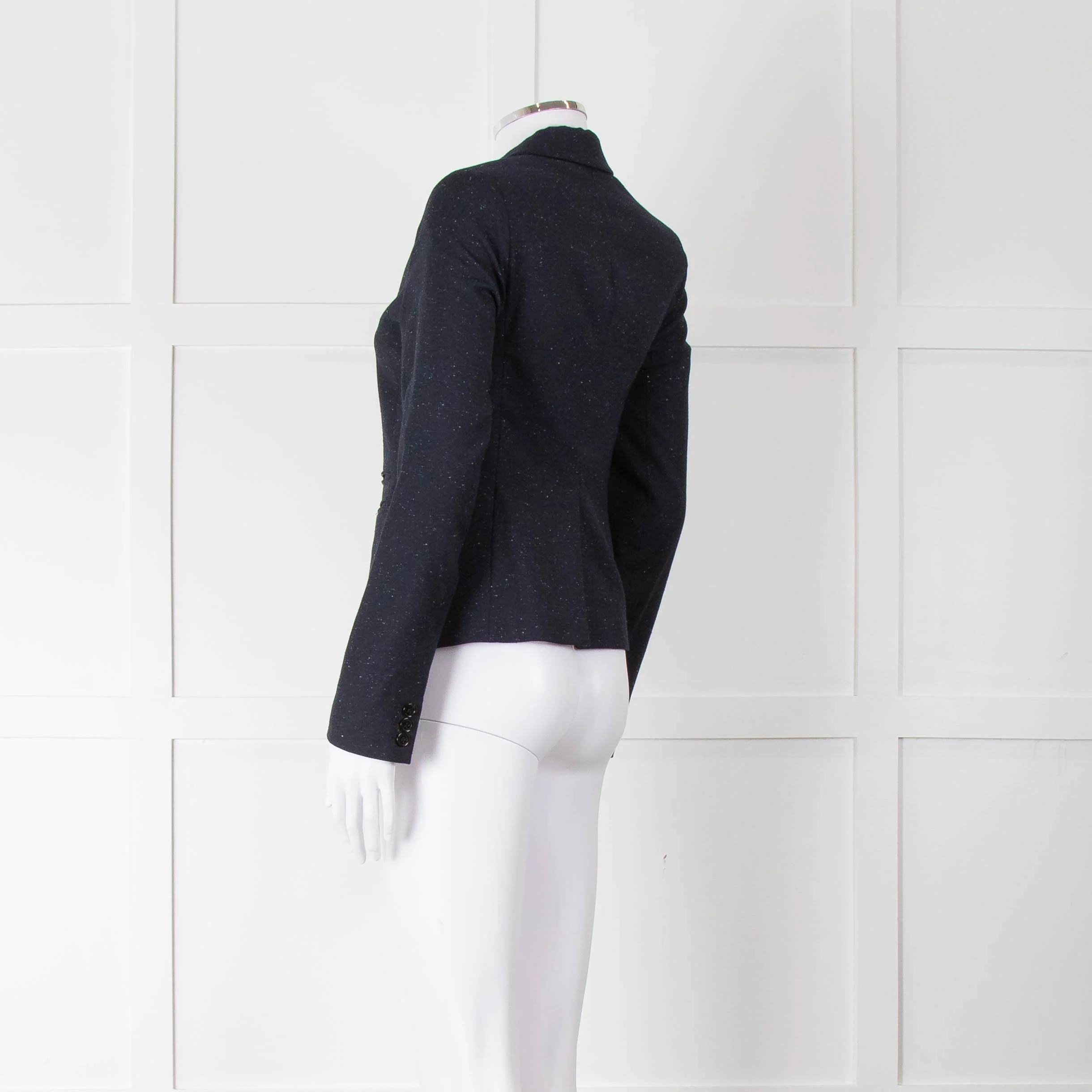 Hope Navy Blue White Flex Single Breasted Jacket - Image 6