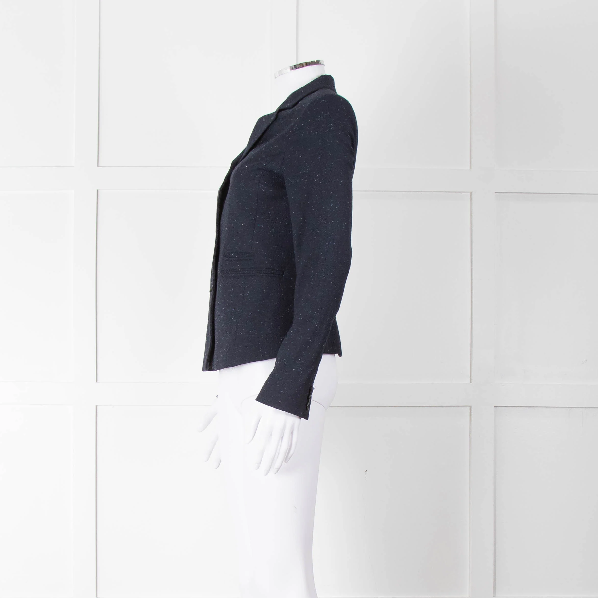 Hope Navy Blue White Flex Single Breasted Jacket - Image 7
