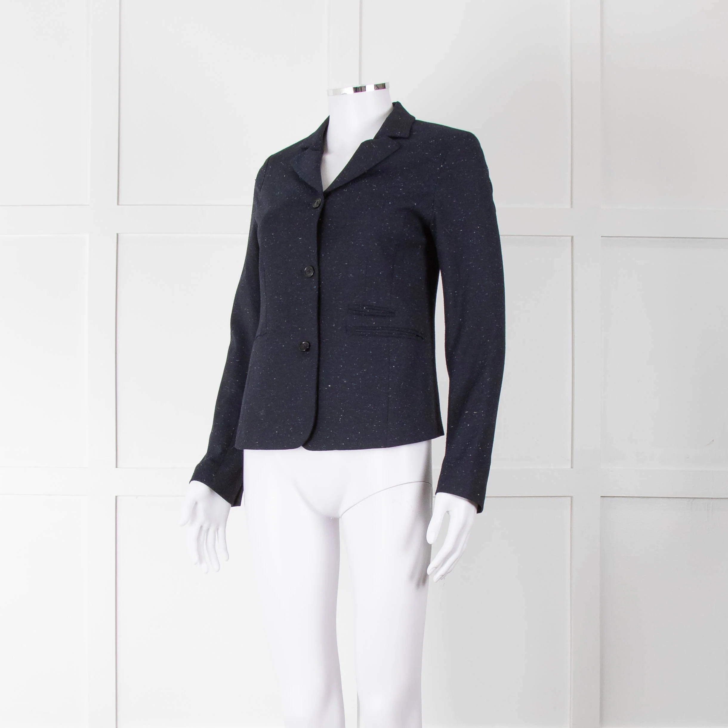 Hope Navy Blue White Flex Single Breasted Jacket - Image 8