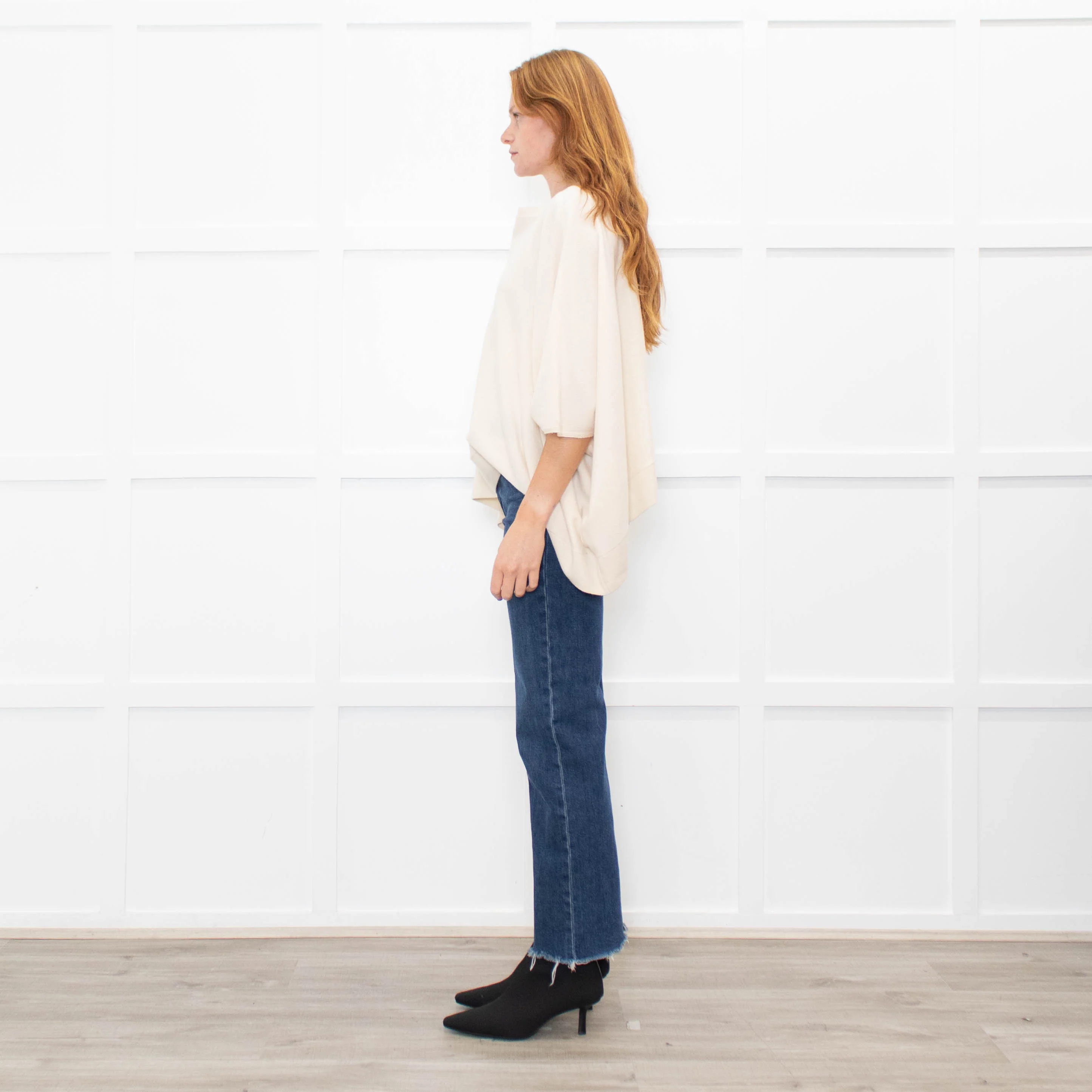 Hotel Particulier Cream Cashmere Poncho Style Jumper - Image 4