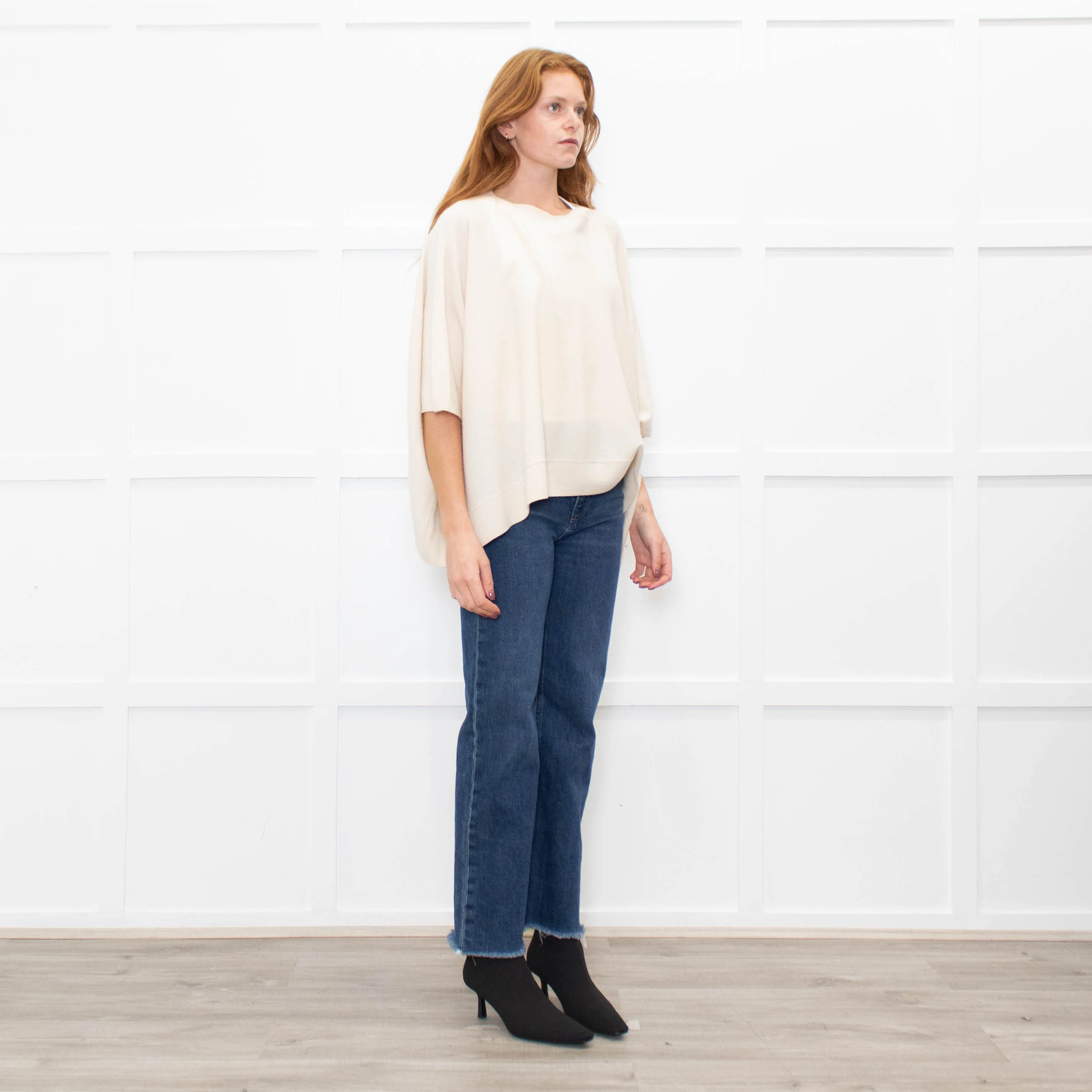 Hotel Particulier Cream Cashmere Poncho Style Jumper - Image 7