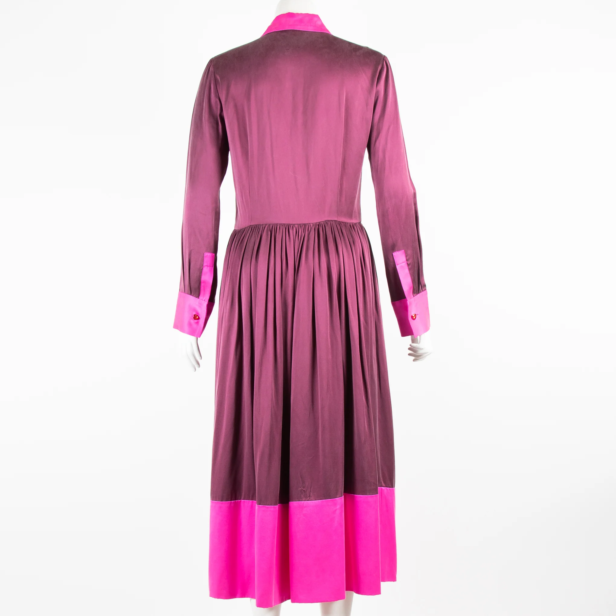 House of Holland Burgundy and Pink Silk Dress - Image 3