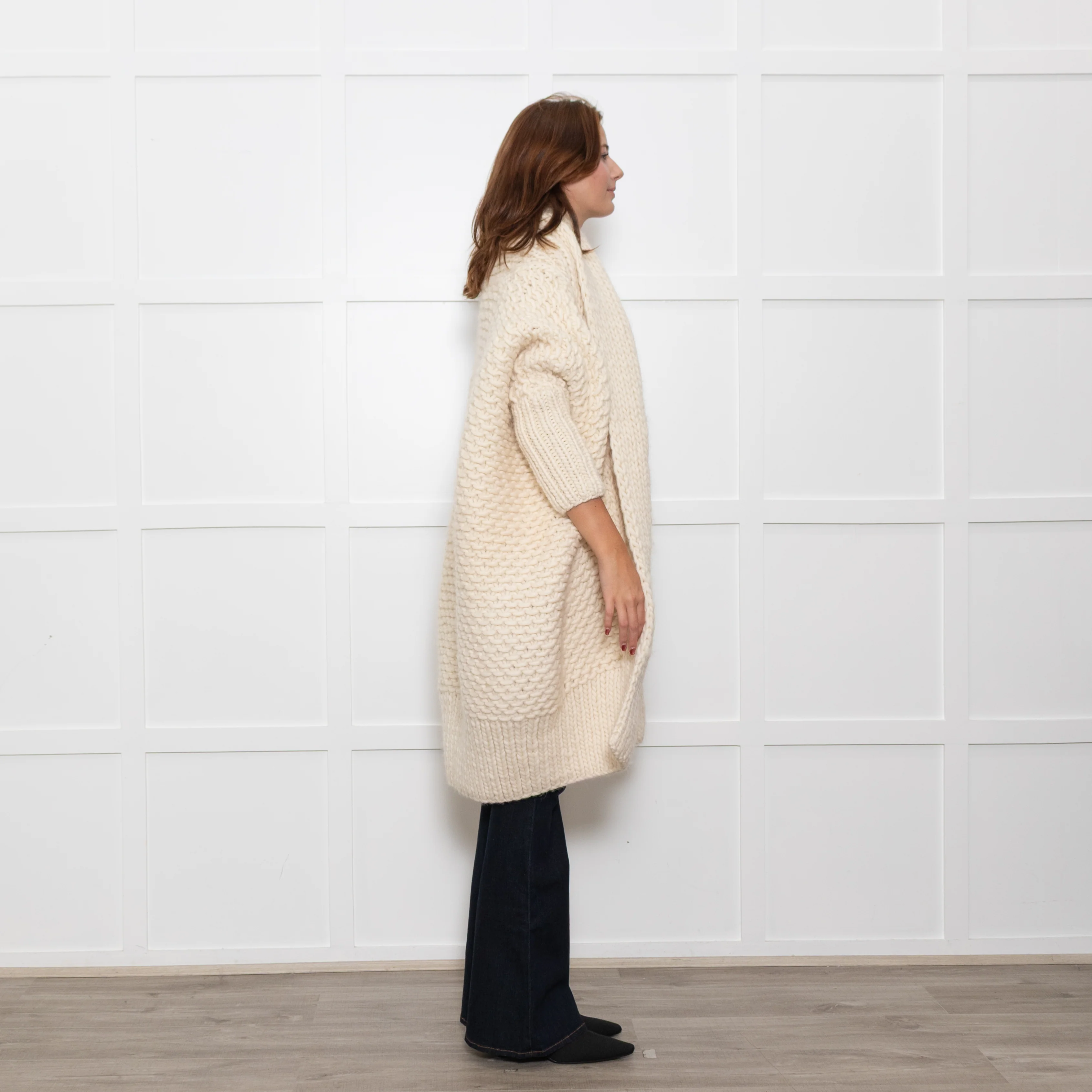 I Love Mr Mittens Cream Chunky Knit Long Cardigan - Image 6